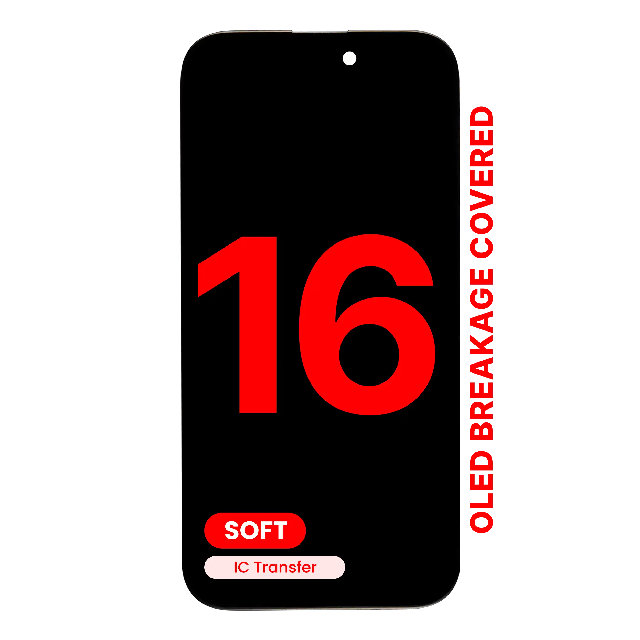 DD | Replacement Touch Screen | Soft OLED | For iPhone 16 | Black