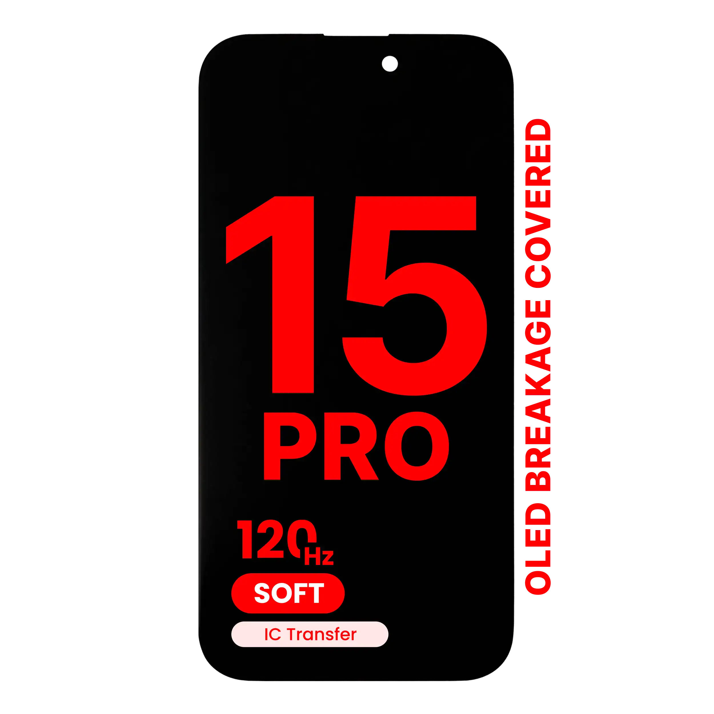 DD | Replacement Touch Screen | Soft OLED | For iPhone 15 Pro | Black