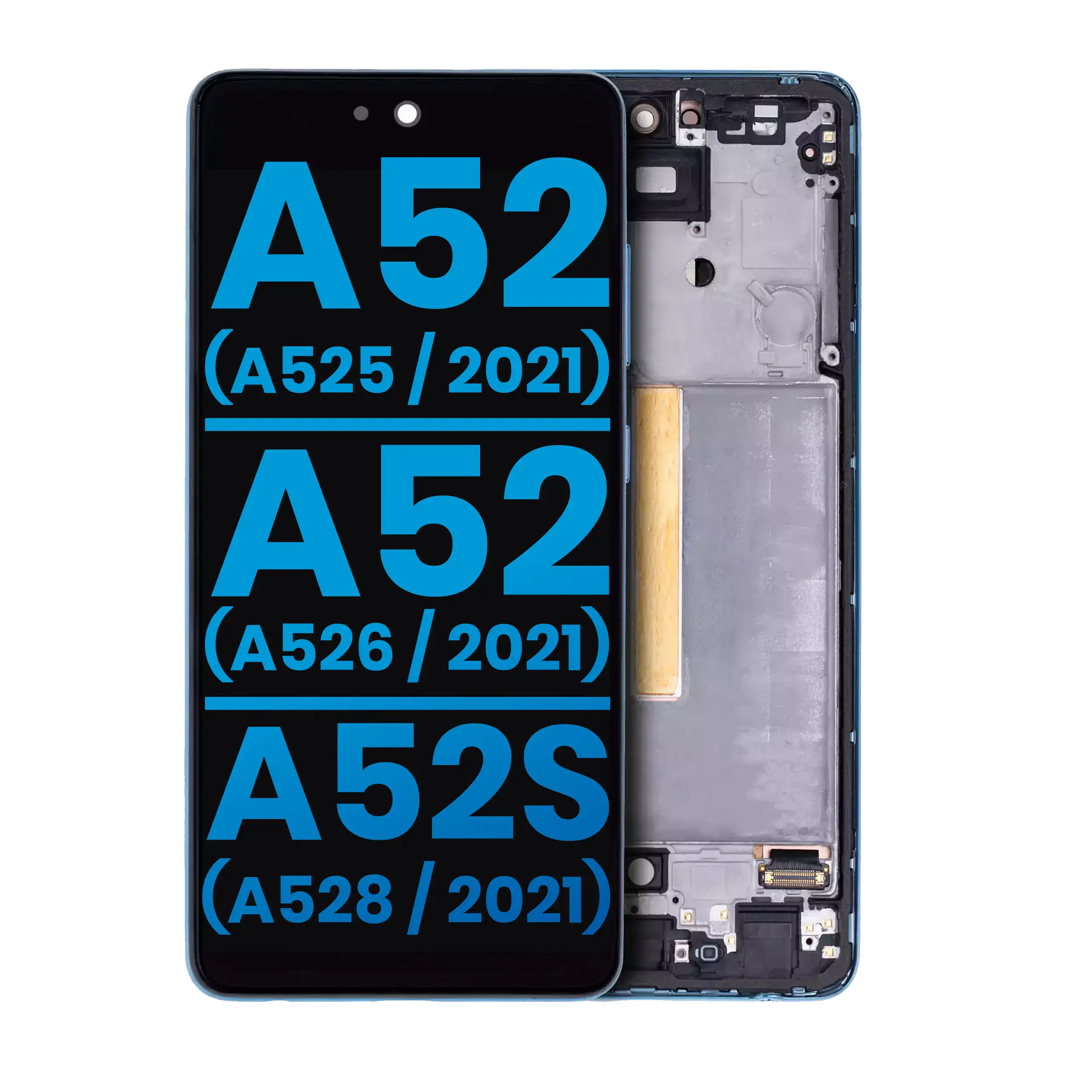 LCD Assembly With Frame (Without Finger Print Sensor) For Samsung Galaxy A52 4G (A525 / 2021) / A52 5G (A526 / 2021) / A52S (A528 / 2021) (Awesome Blue)