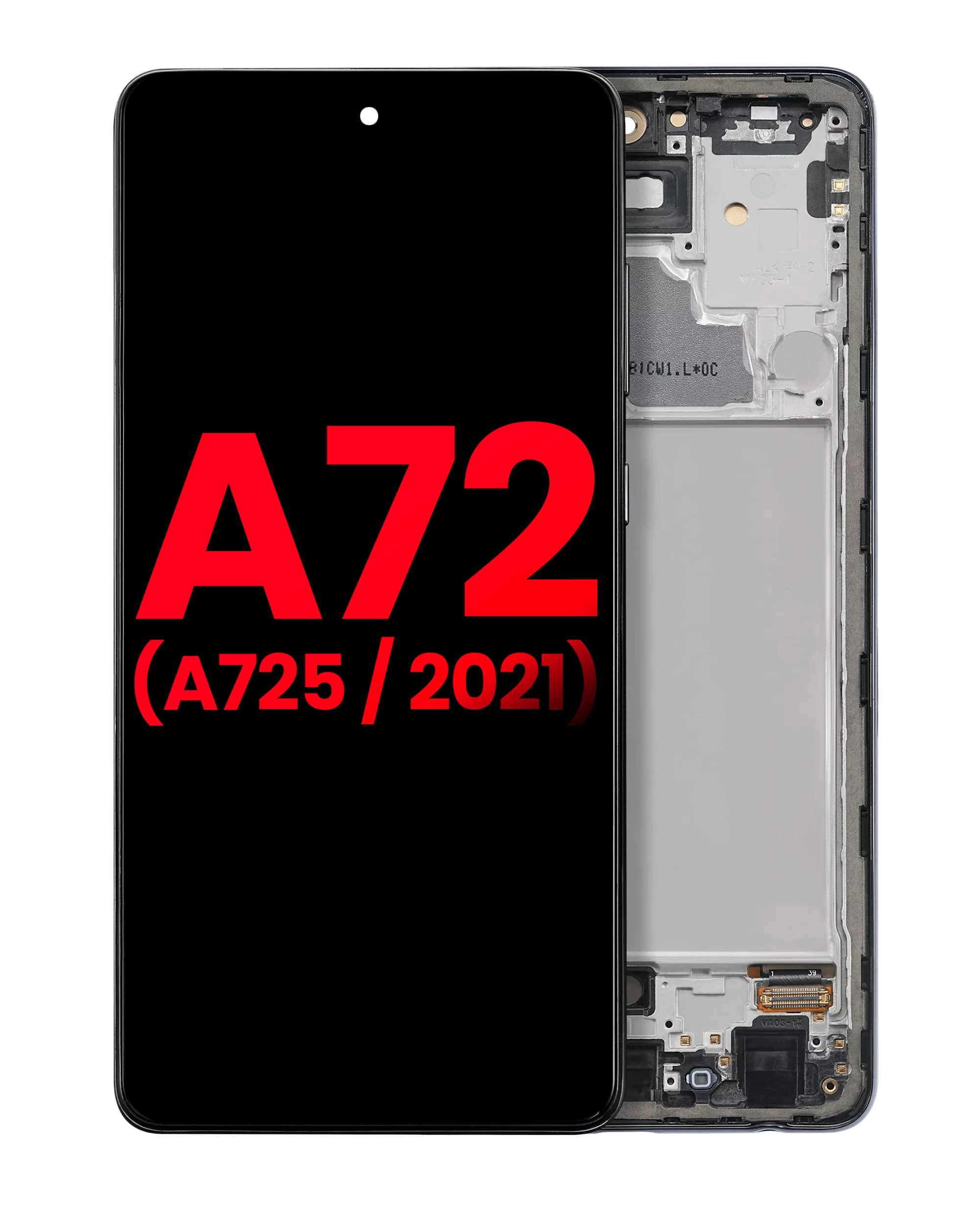 OLED Assembly With Frame For Samsung A72 (A725 / 2021) (6.67″) (Awesome Black)