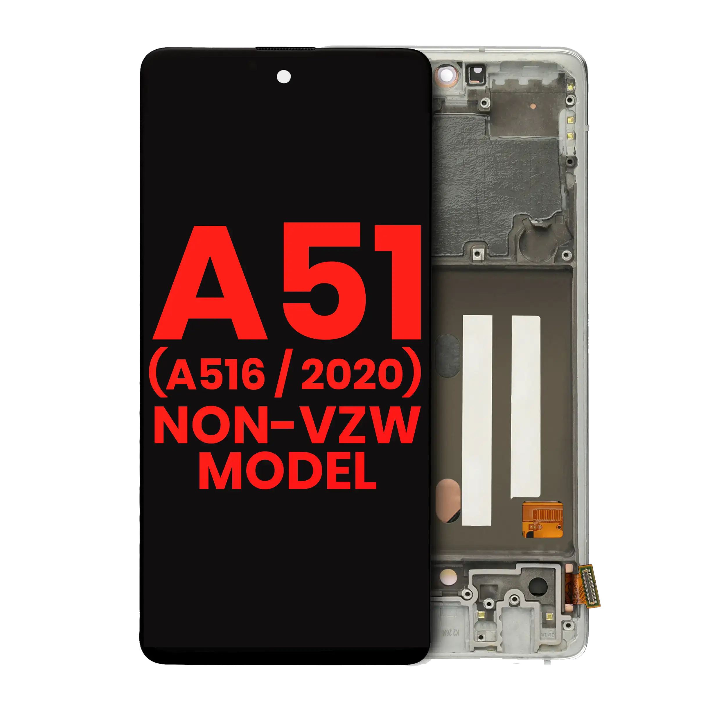 OLED Assembly With Frame For Samsung Galaxy A51 5G (A516 / 2020) (Non-Verizon 5G UW Frame) (6.46″) (Prism Cube White)