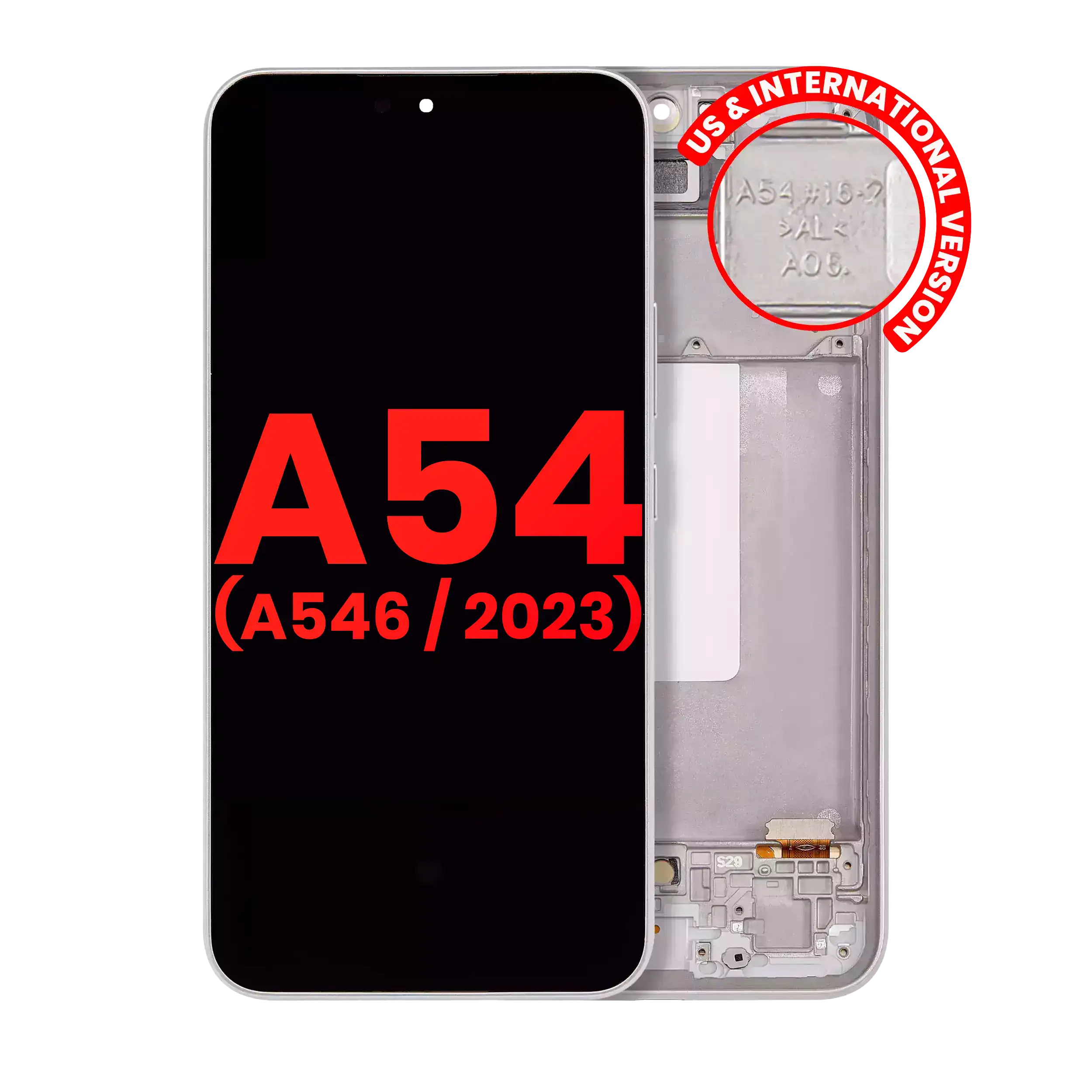 OLED Assembly With Frame For Samsung Galaxy A54 5G (A546 / 2023) (US & International Version) (White)