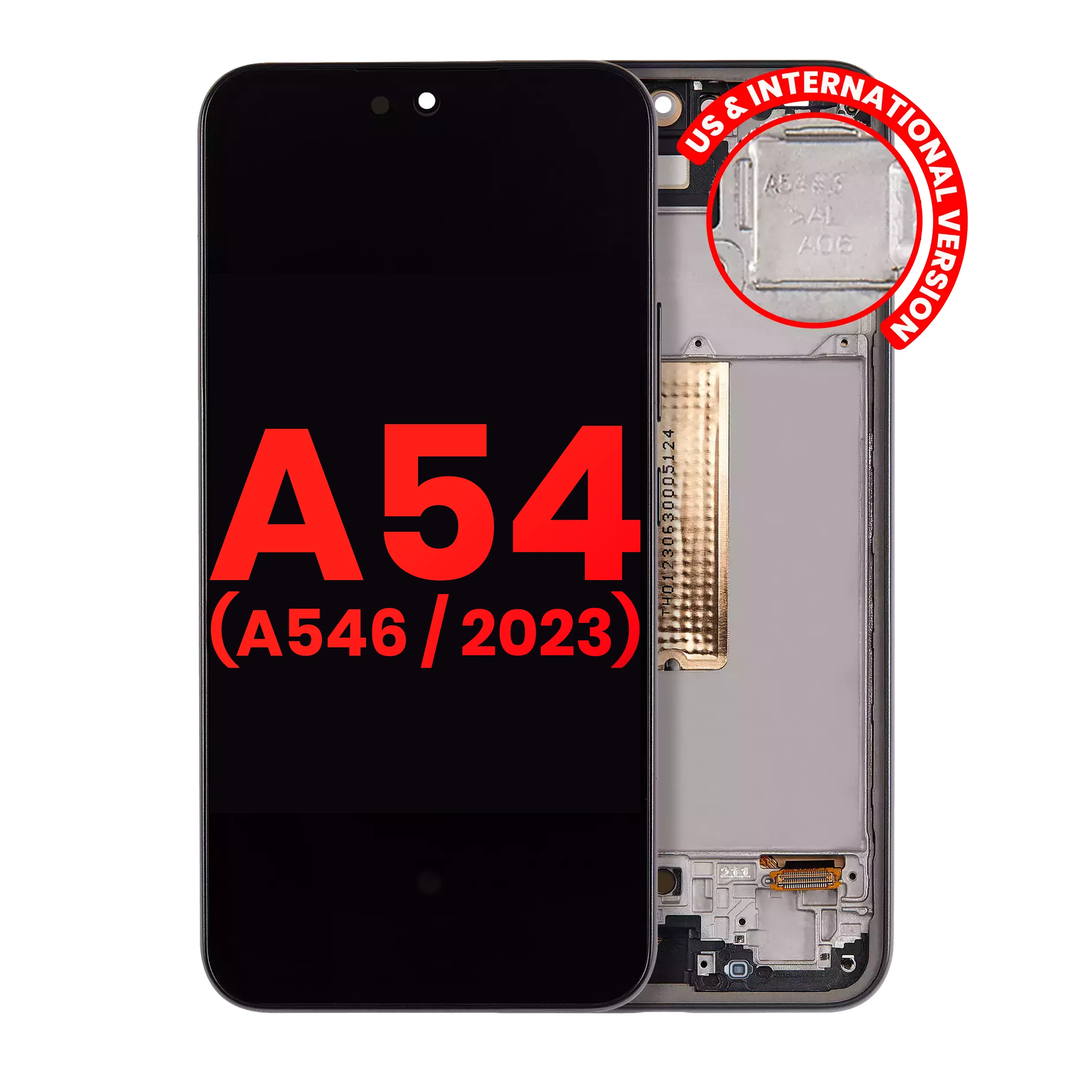OLED Assembly With Frame For Samsung Galaxy A54 5G (A546 / 2023) (US & International Version) (Graphite)
