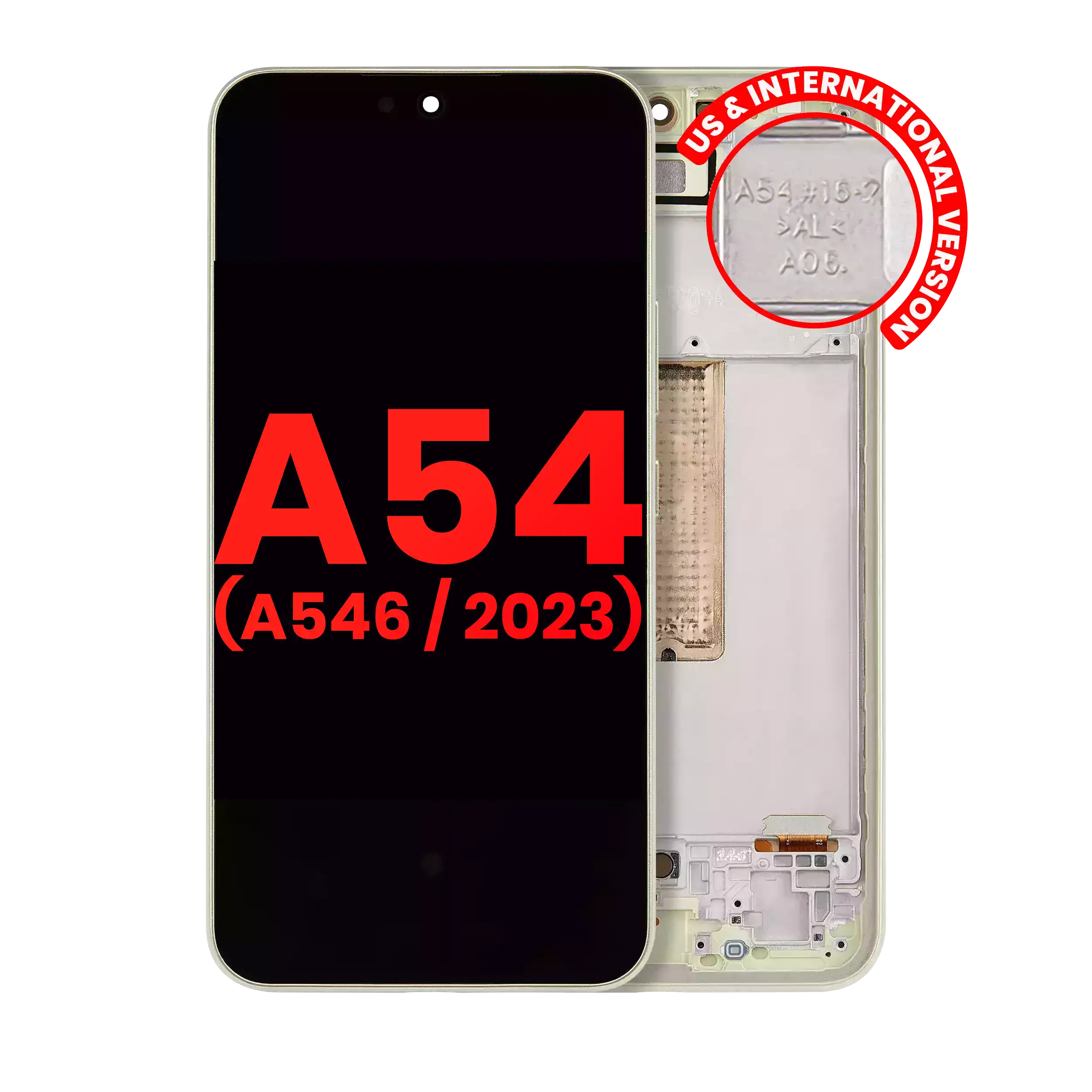 OLED Assembly With Frame For Samsung Galaxy A54 5G (A546 / 2023) (US & International Version) (Lime)