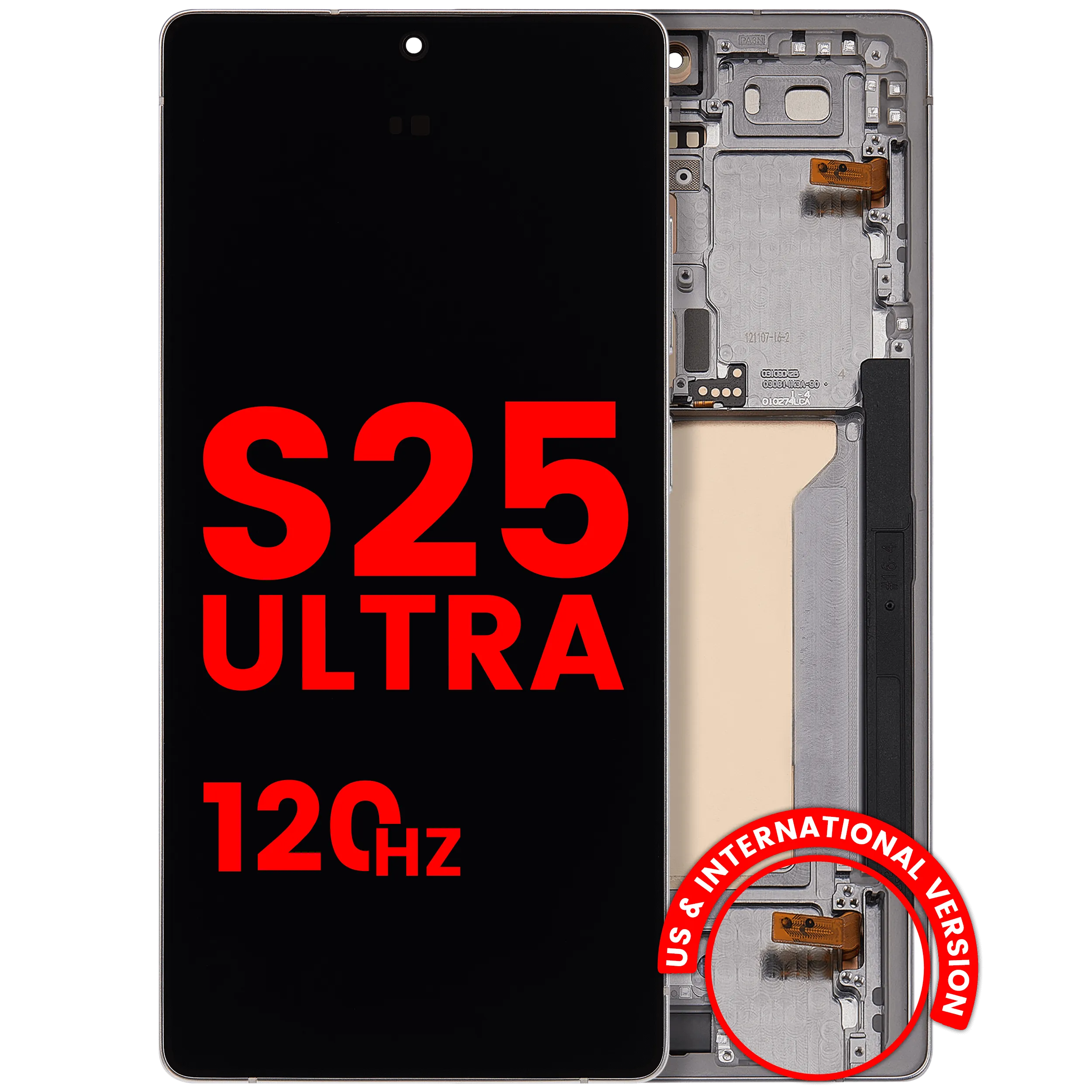 OLED Assembly With Frame For Samsung Galaxy S25 Ultra 5G (US & International) (Aftermarket Pro) (120Hz) (Titanium White Silver)