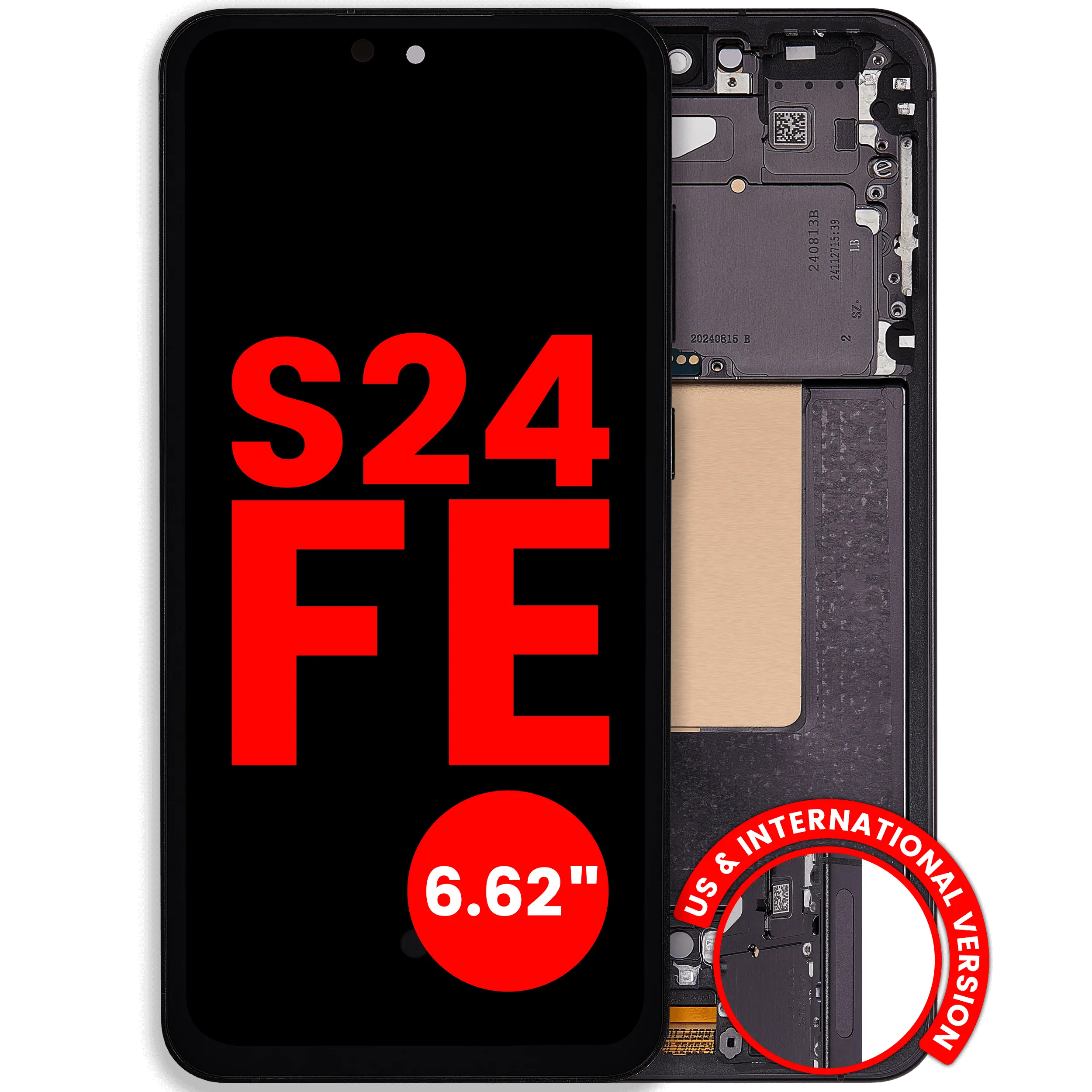 OLED Assembly With Frame For Samsung Galaxy S24 FE 5G (US & International Version) (6.62″) (Aftermarket Plus) (Graphite)