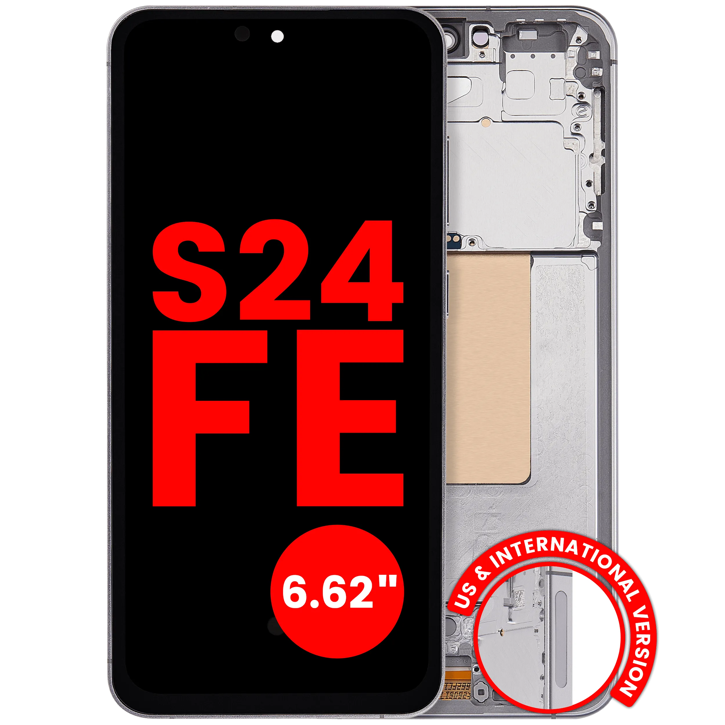 OLED Assembly With Frame For Samsung Galaxy S24 FE 5G (US & International Version) (6.62″) (Aftermarket Plus) (Gray)