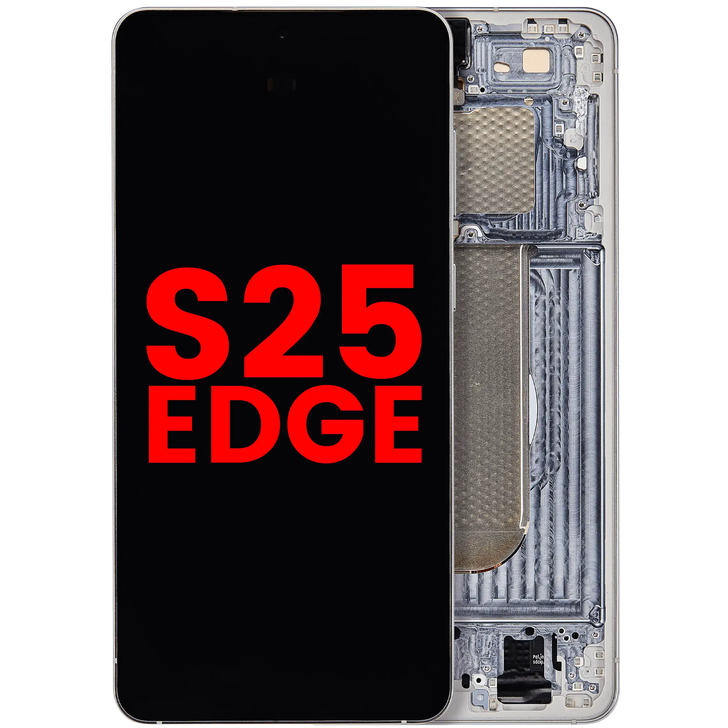 OLED Assembly With Frame For Samsung Galaxy S25 Edge (US & International Version) (Aftermarket Plus) (Titanium Silver)