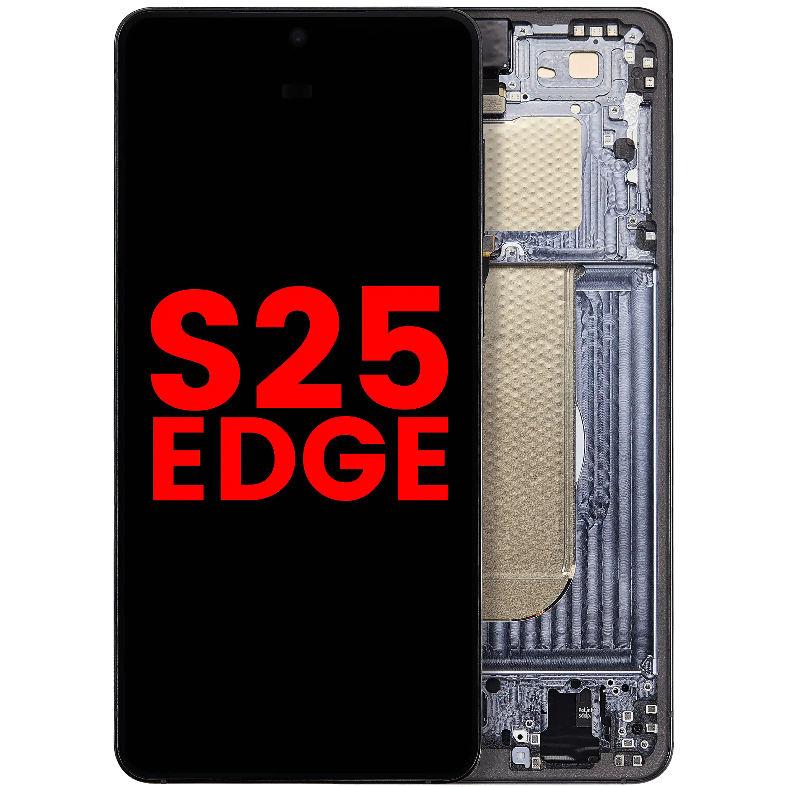 OLED Assembly With Frame For Samsung Galaxy S25 Edge (US & International Version) (Aftermarket Plus) (Titanium Jetblack)