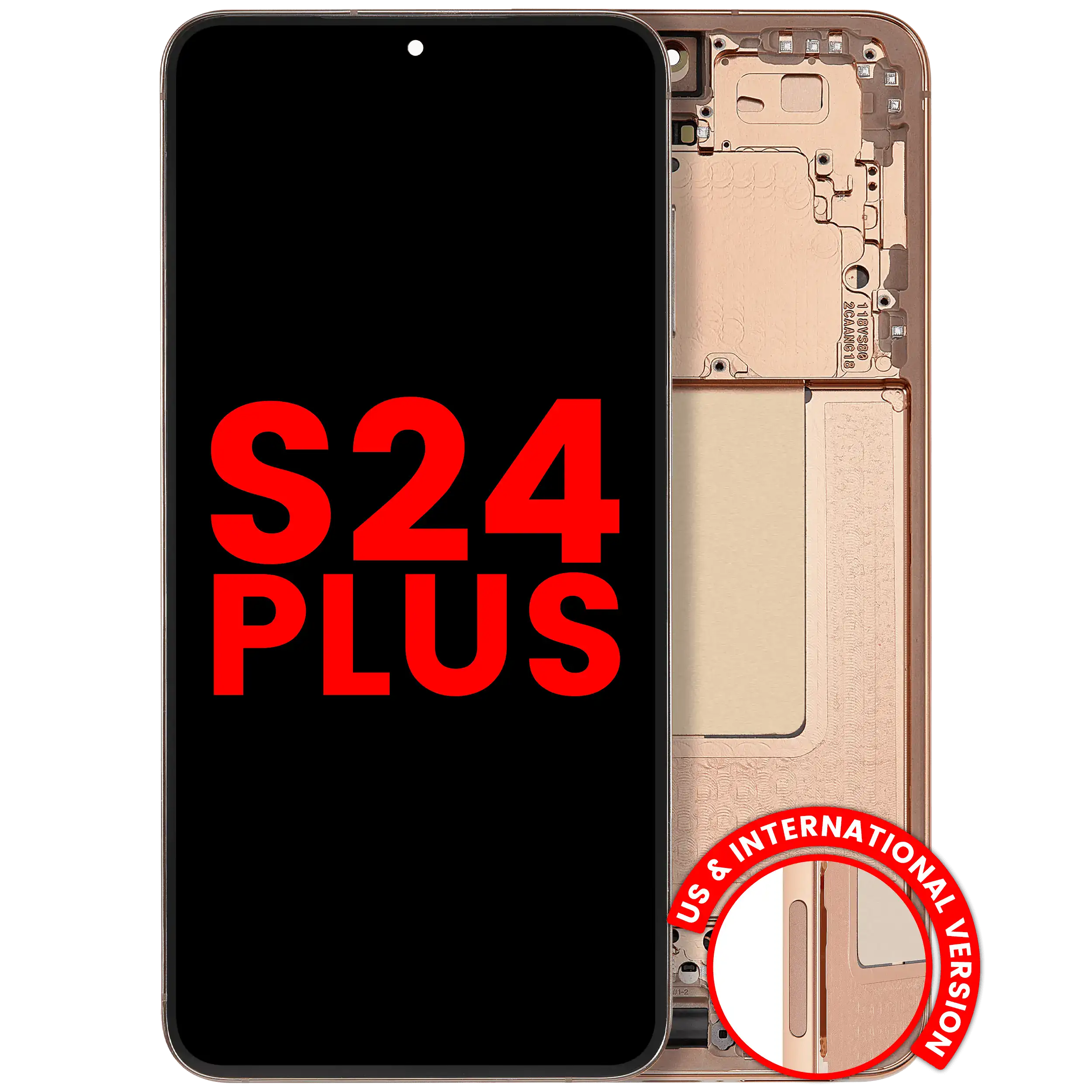 OLED Assembly With Frame Compatible For Samsung Galaxy S24 Plus 5G (US & International Version) (Aftermarket Plus) (Sandstone Orange)