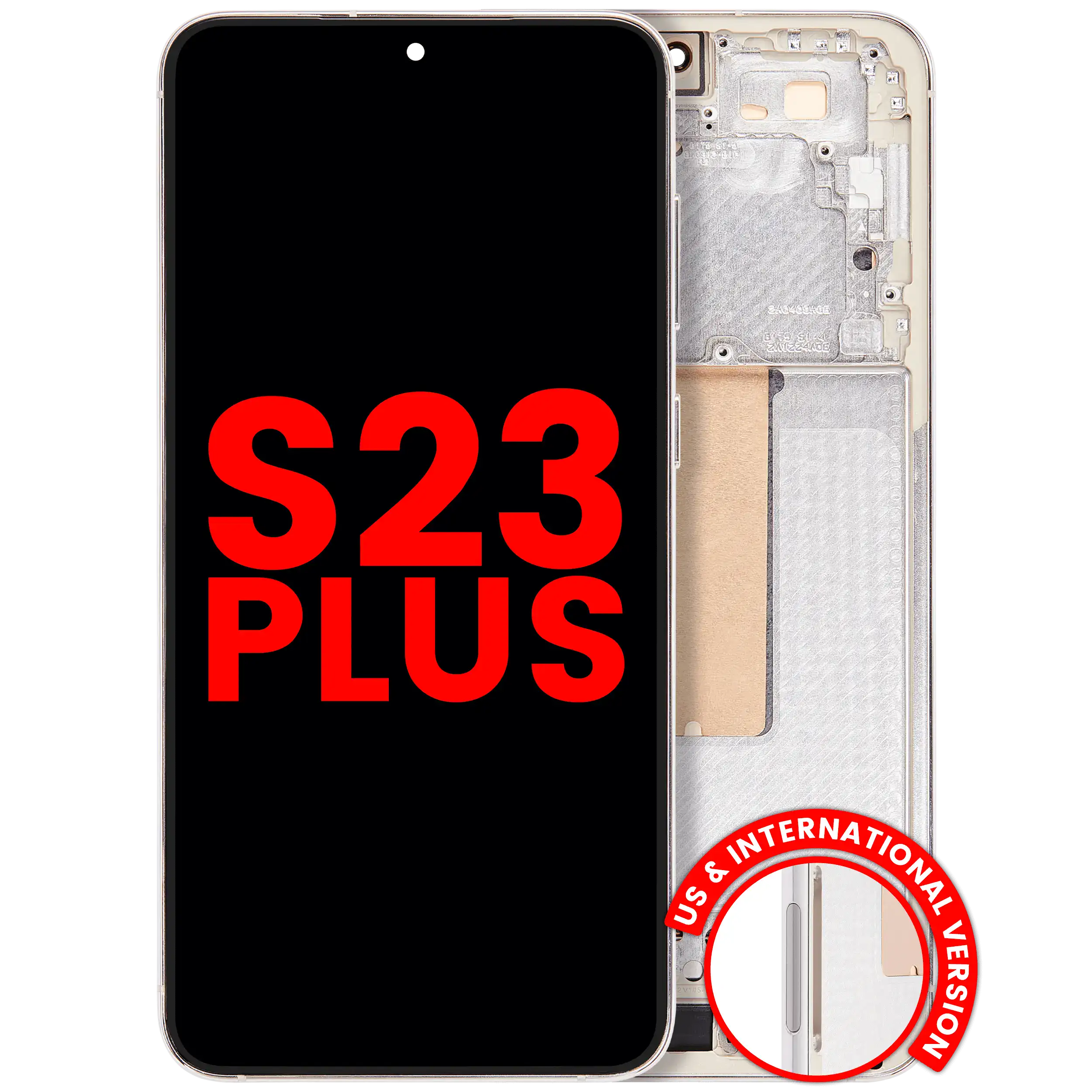 OLED Assembly With Frame For Samsung Galaxy S23 Plus (US & International) (Aftermarket Plus) (Cream)