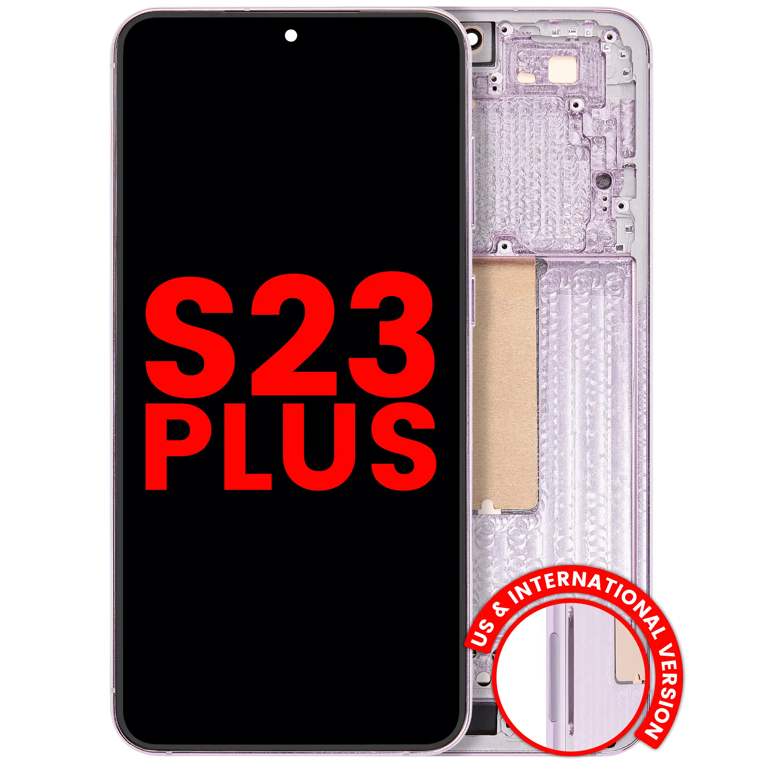 OLED Assembly With Frame For Samsung Galaxy S23 Plus (US & International) (Aftermarket Plus) (Lavender)