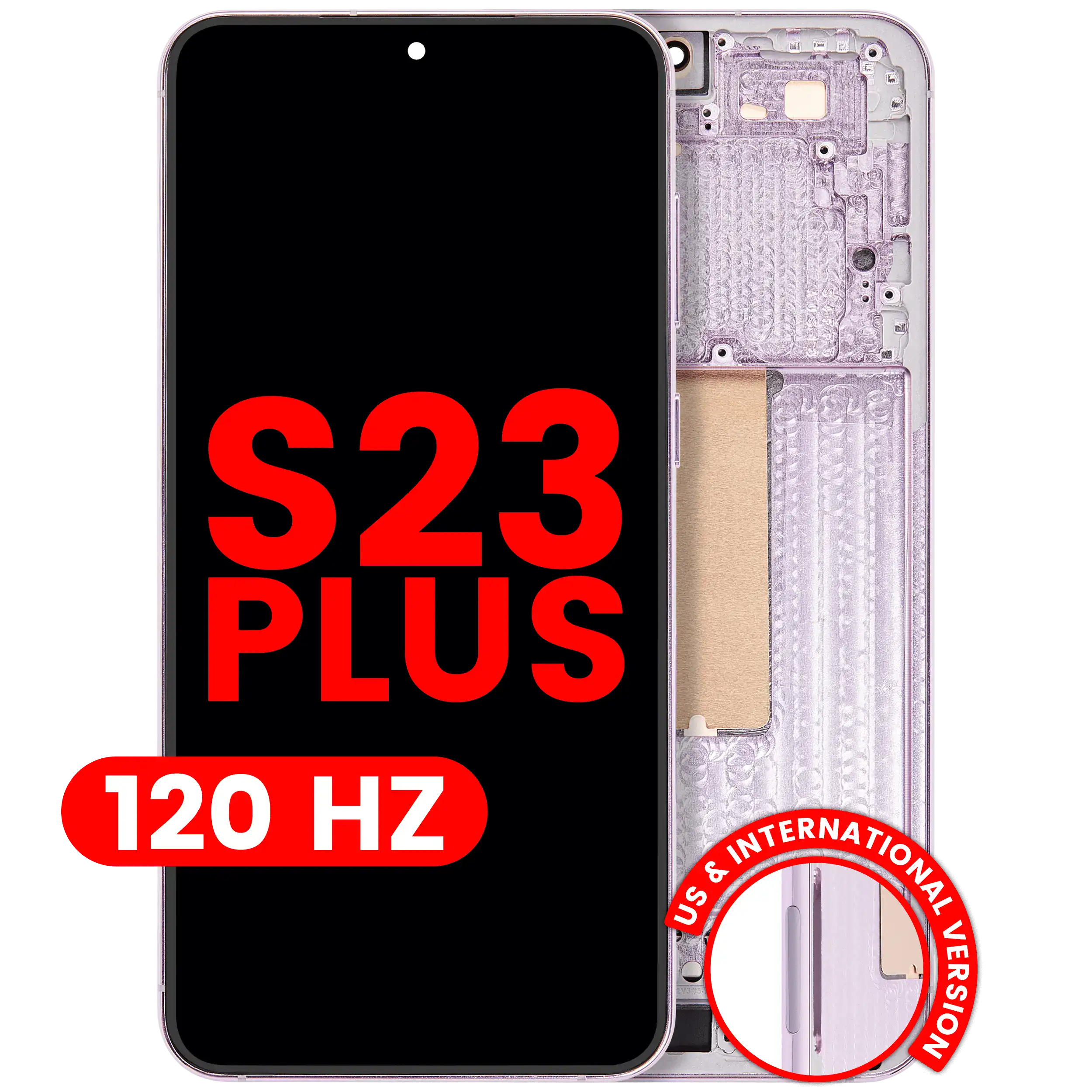 OLED Assembly With Frame For Samsung Galaxy S23 Plus (US & International) (Aftermarket Plus) (120Hz) (Lavender)