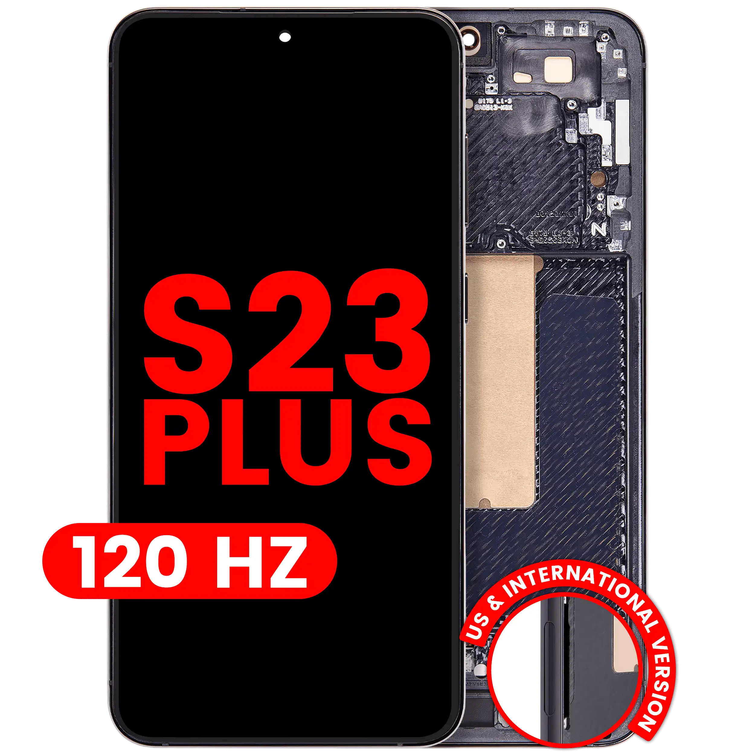 OLED Assembly With Frame For Samsung Galaxy S23 Plus (US & International) (Aftermarket Plus) (120Hz) (Phantom Black)