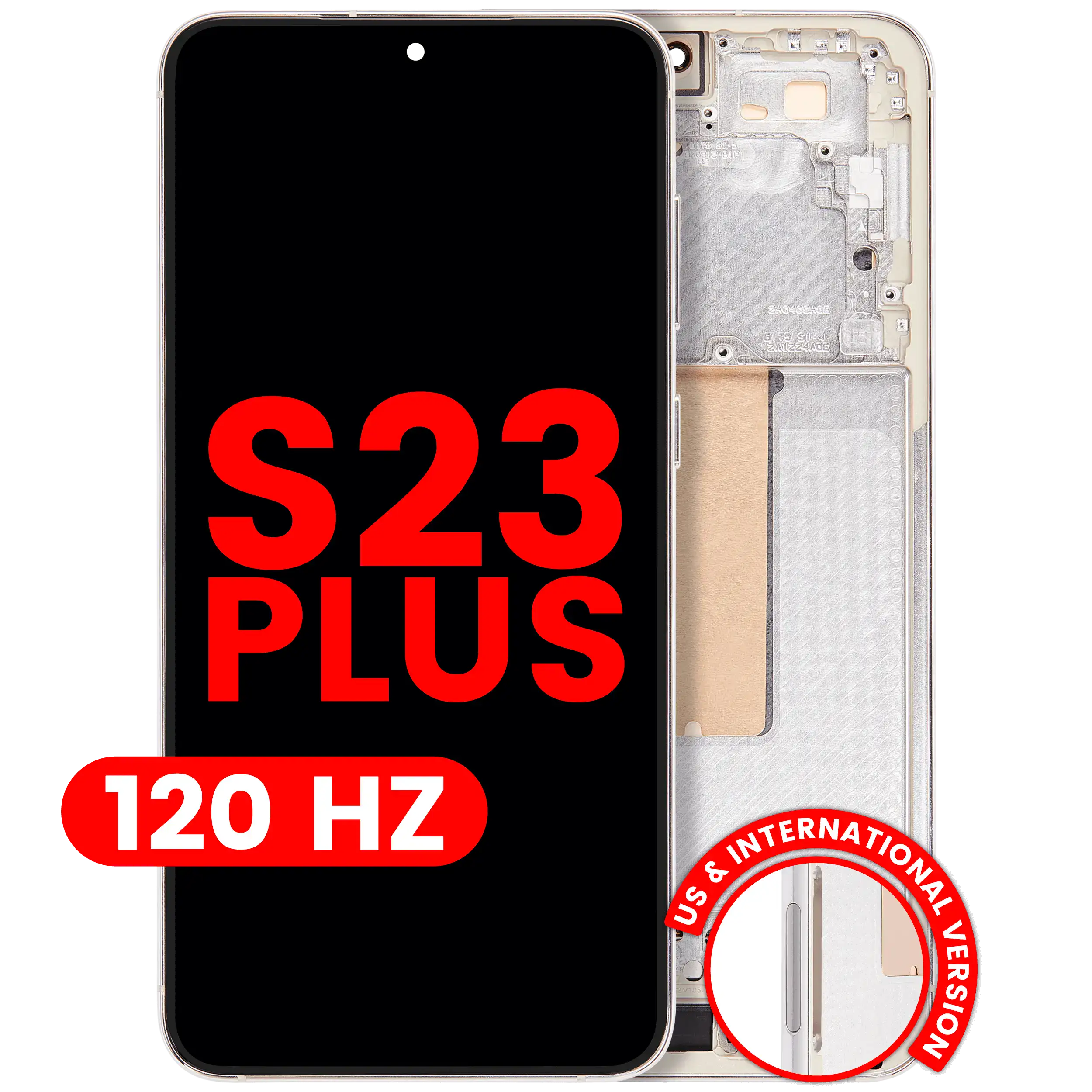 OLED Assembly With Frame For Samsung Galaxy S23 Plus (US & International) (Aftermarket Plus) (120Hz) (Cream)