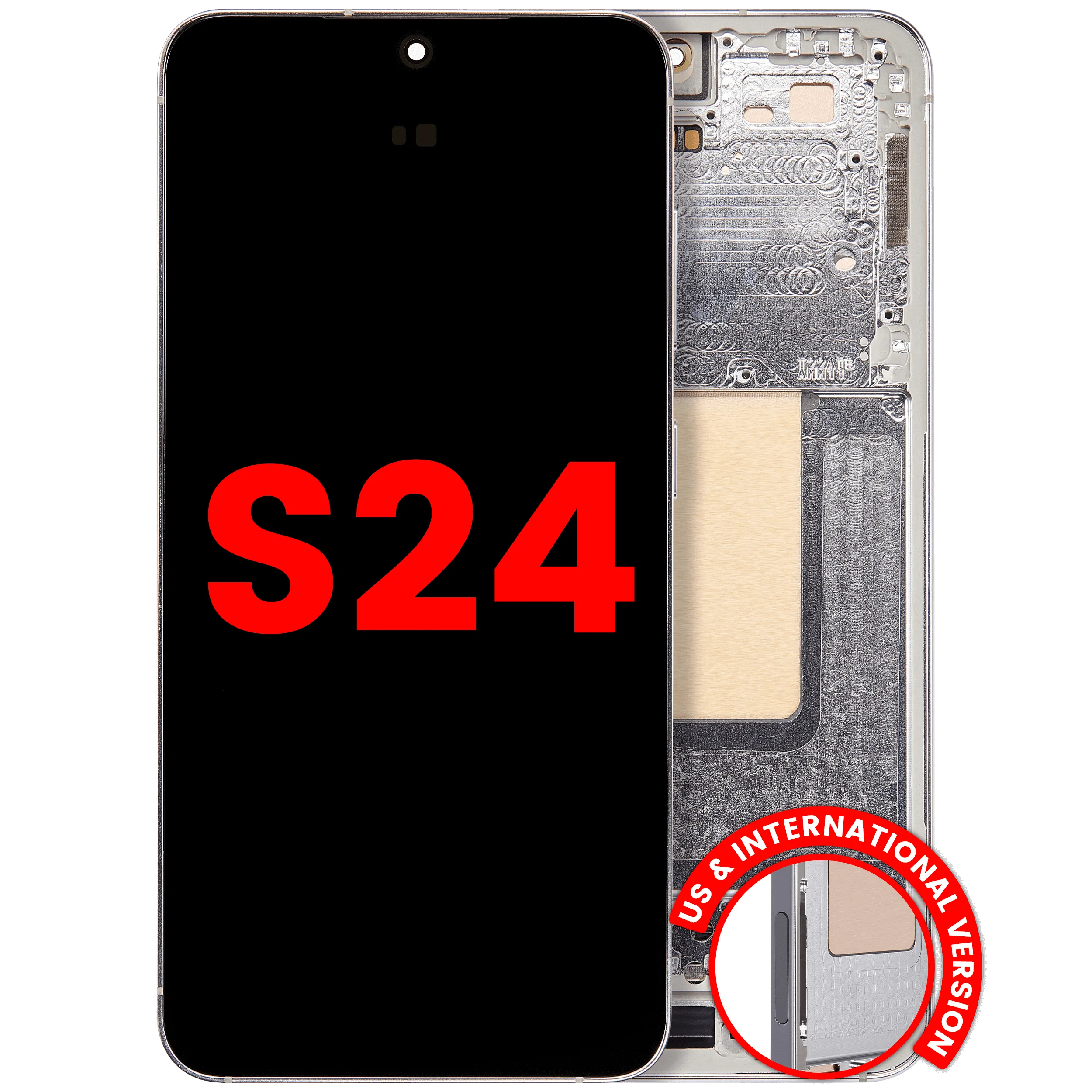 OLED Assembly With Frame For Samsung Galaxy S24 5G (US & International Version) (Aftermarket Plus) (Marble Grey)
