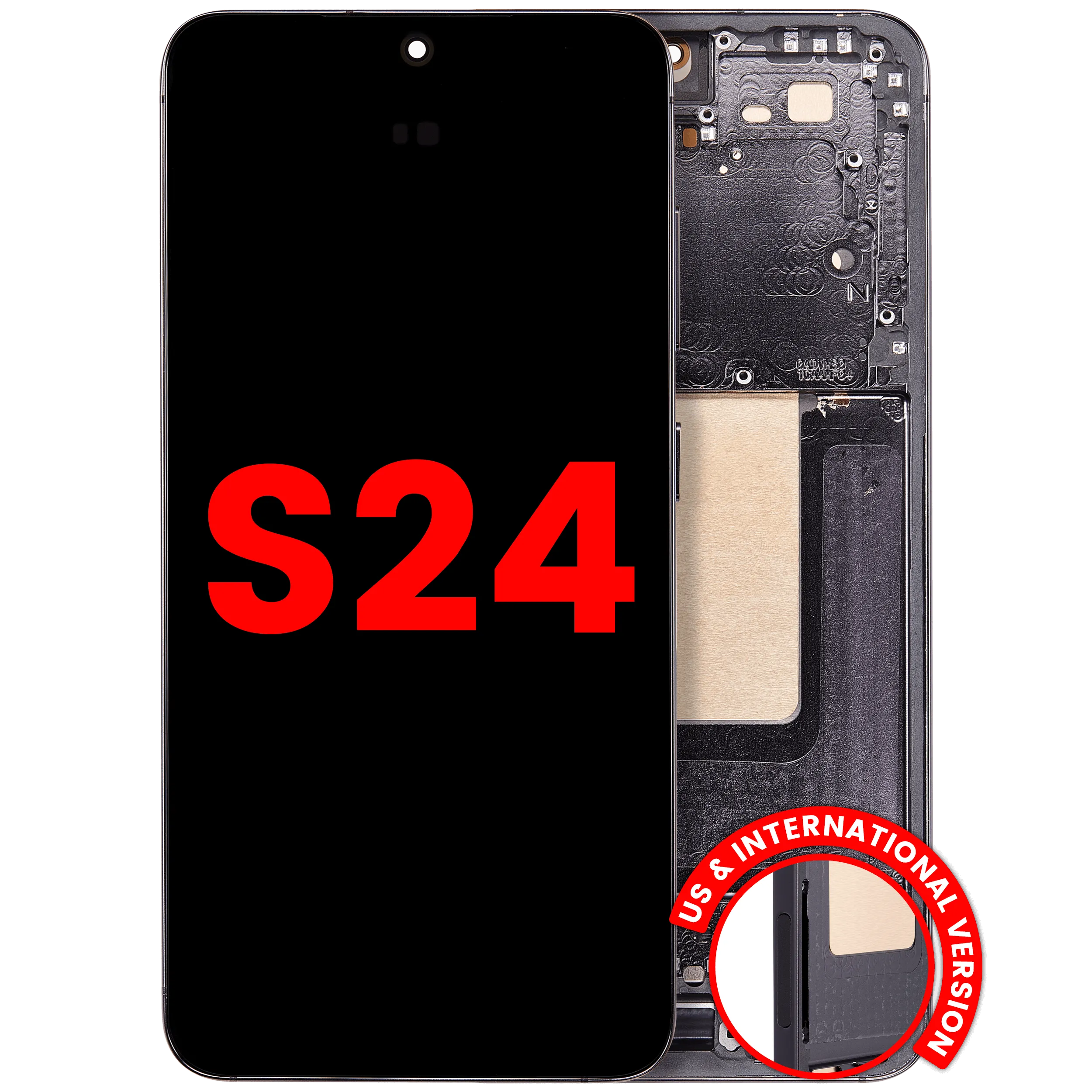 OLED Assembly With Frame For Samsung Galaxy S24 5G (US & International Version) (Aftermarket Plus) (Onyx Black)