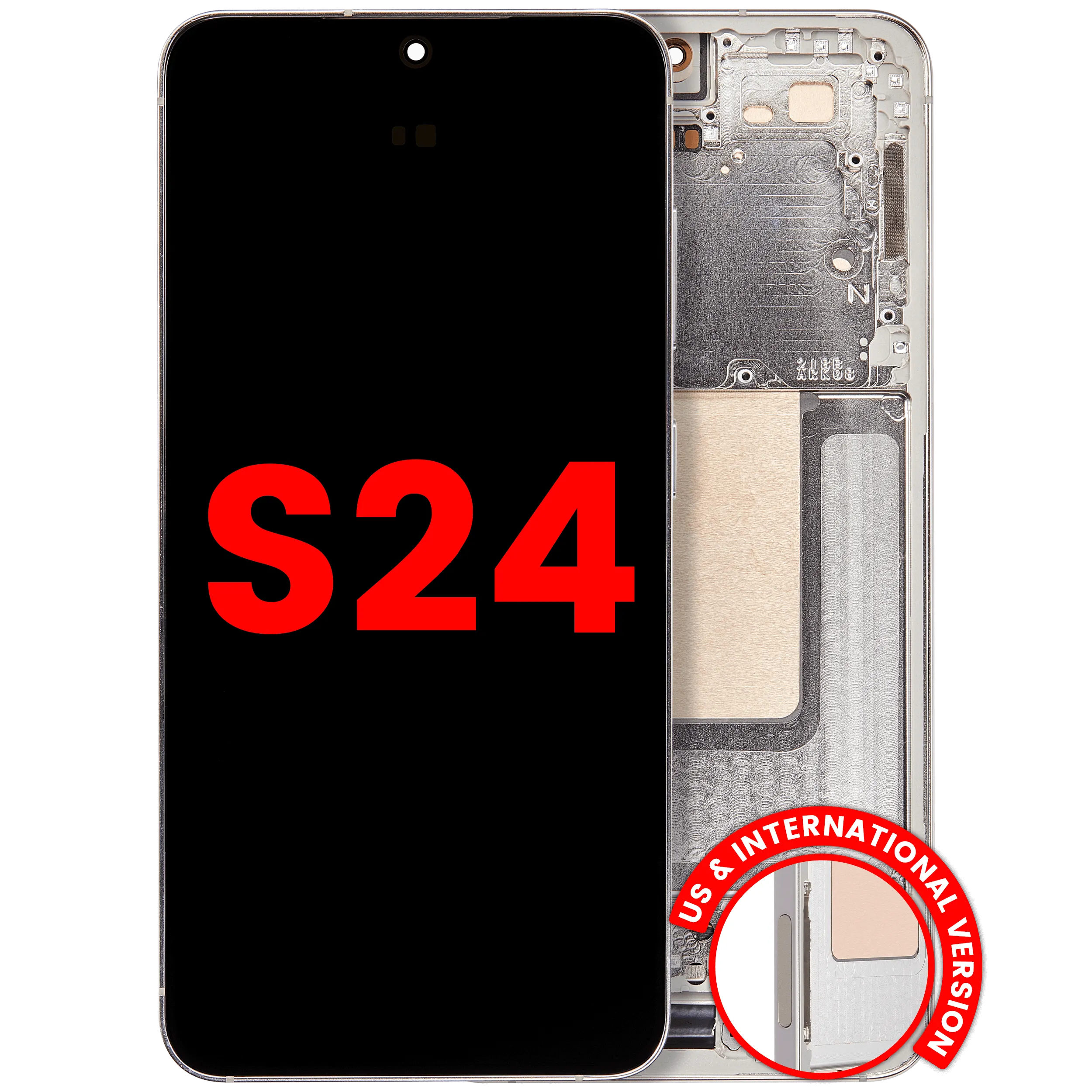 OLED Assembly With Frame For Samsung Galaxy S24 5G (US & International Version) (Aftermarket Plus) (Amber Yellow)