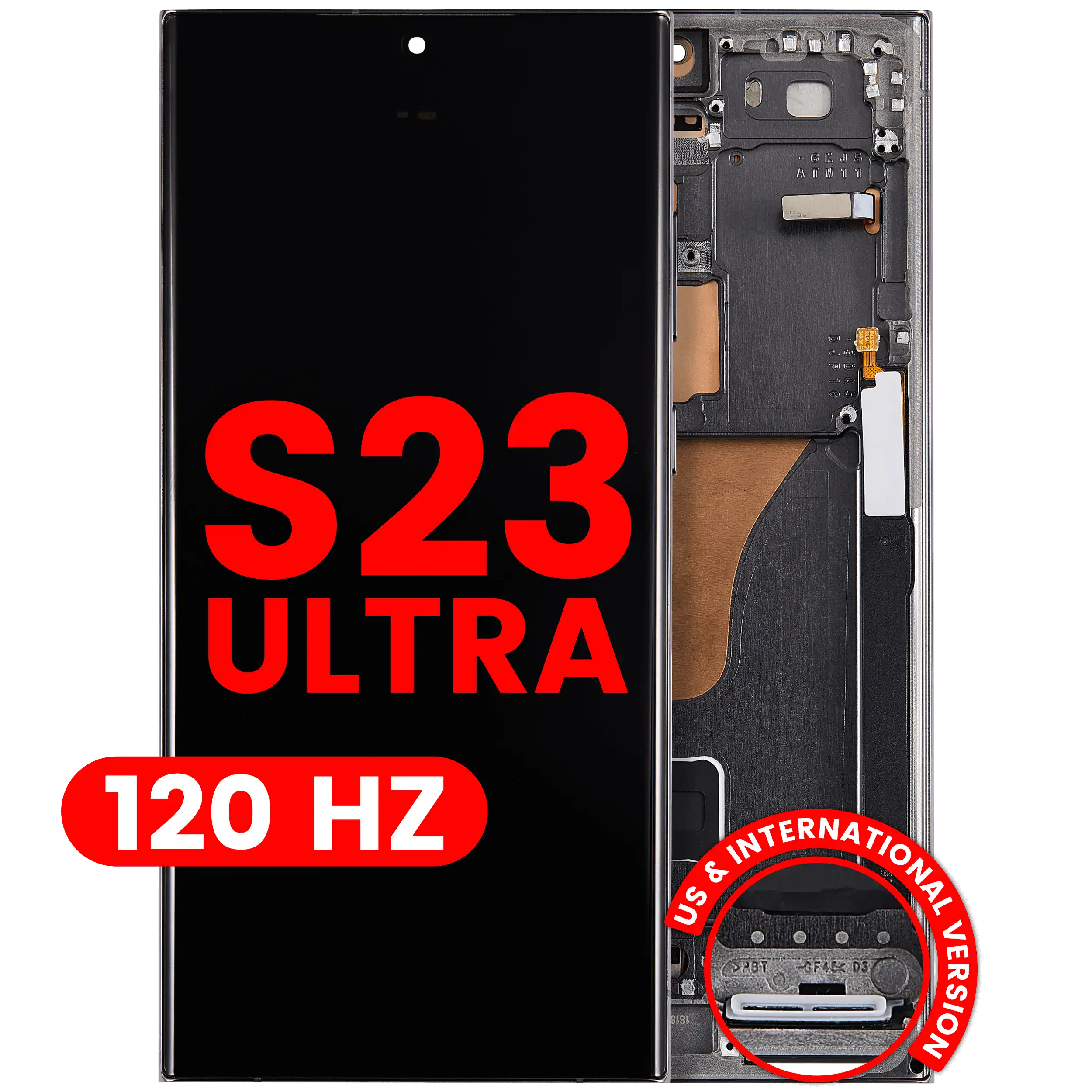OLED Assembly With Frame For Samsung Galaxy S23 Ultra (US & International) (Aftermarket Plus) (120Hz) (Green)