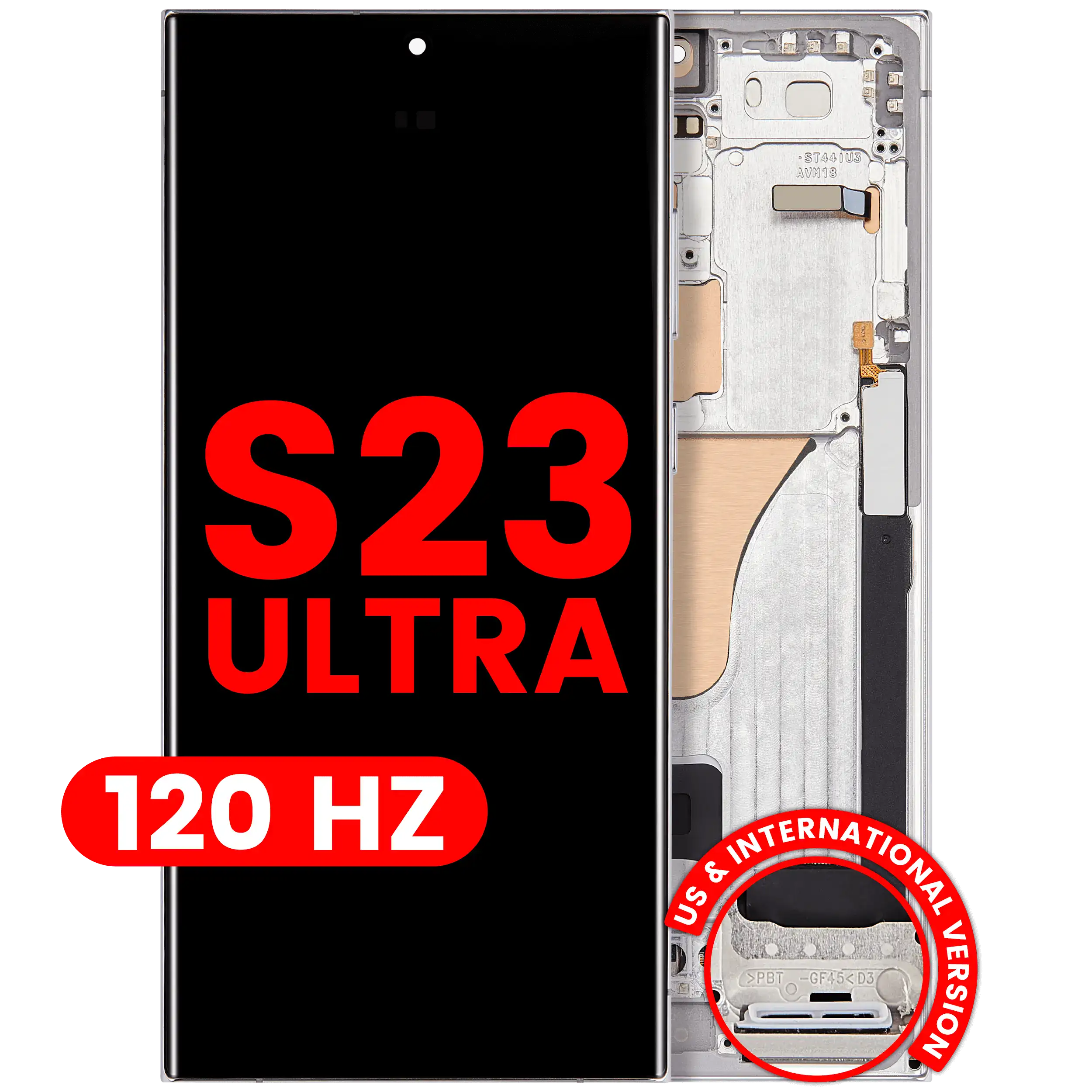 OLED Assembly With Frame For Samsung Galaxy S23 Ultra (US & International) (Aftermarket Plus) (120Hz) (Sky Blue)