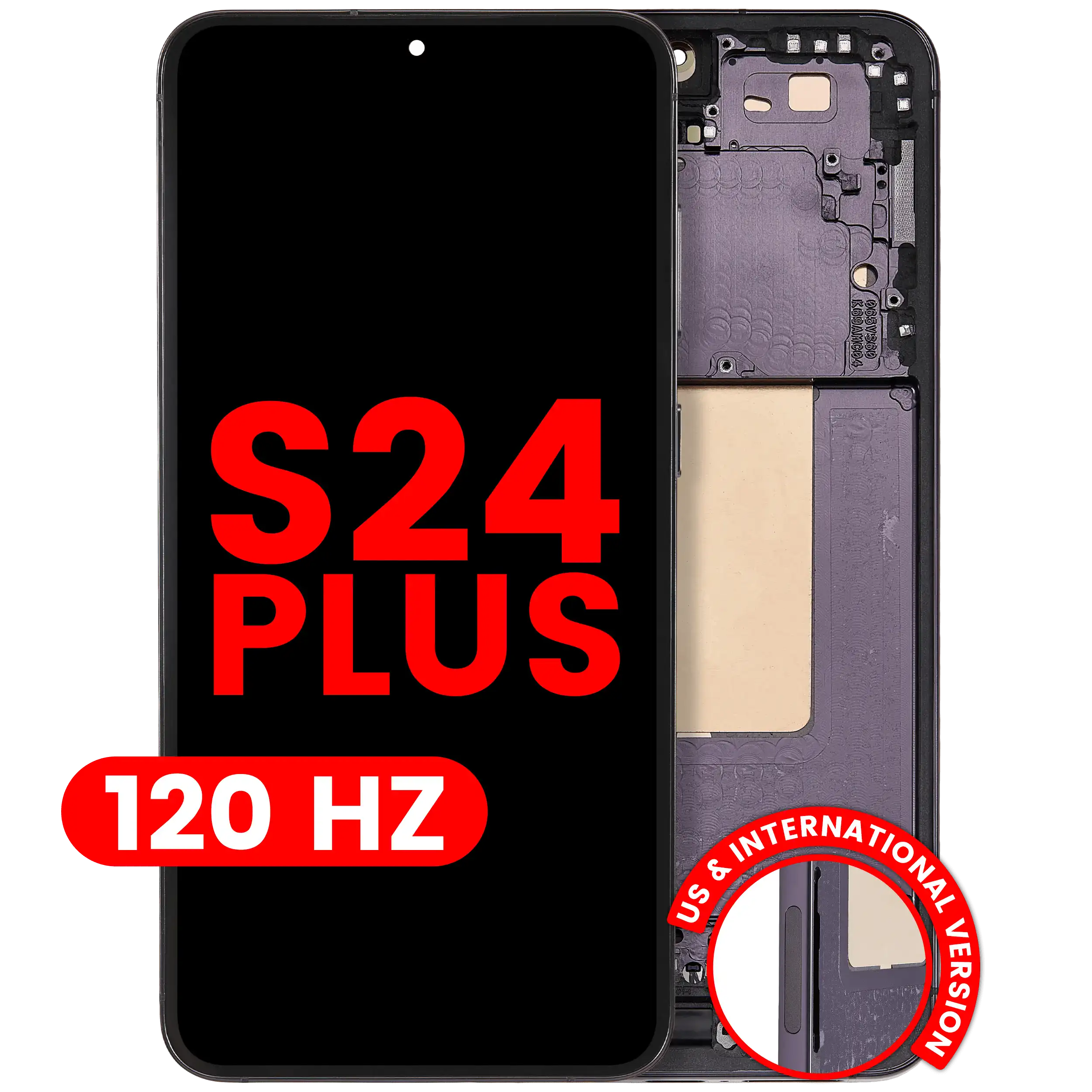 OLED Assembly With Frame For Samsung Galaxy S24 Plus 5G (US & International Version) (Aftermarket Plus) (120Hz) (Onyx Black)
