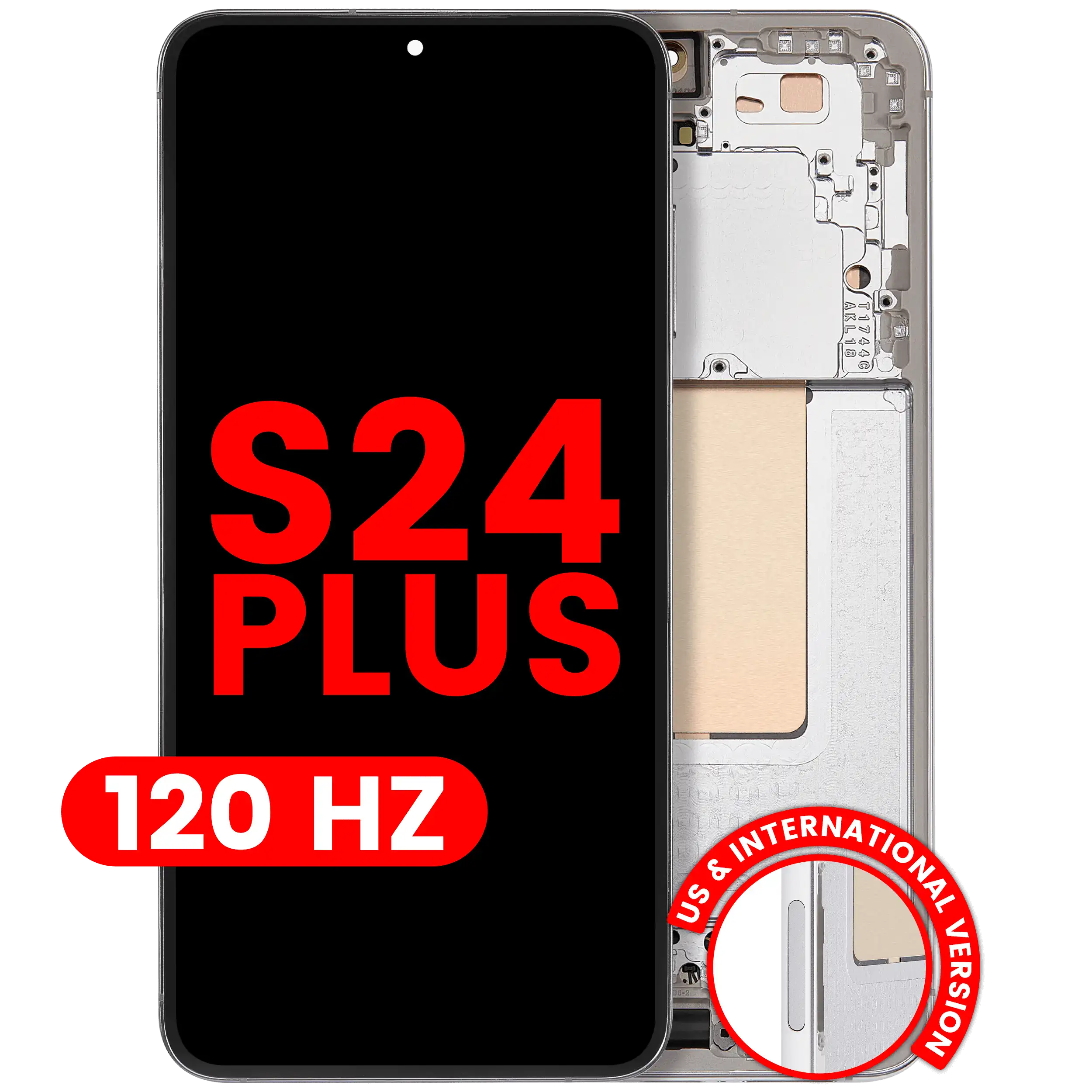 OLED Assembly With Frame For Samsung Galaxy S24 Plus 5G (US & International Version) (Aftermarket Plus) (120Hz) (Marble Grey)