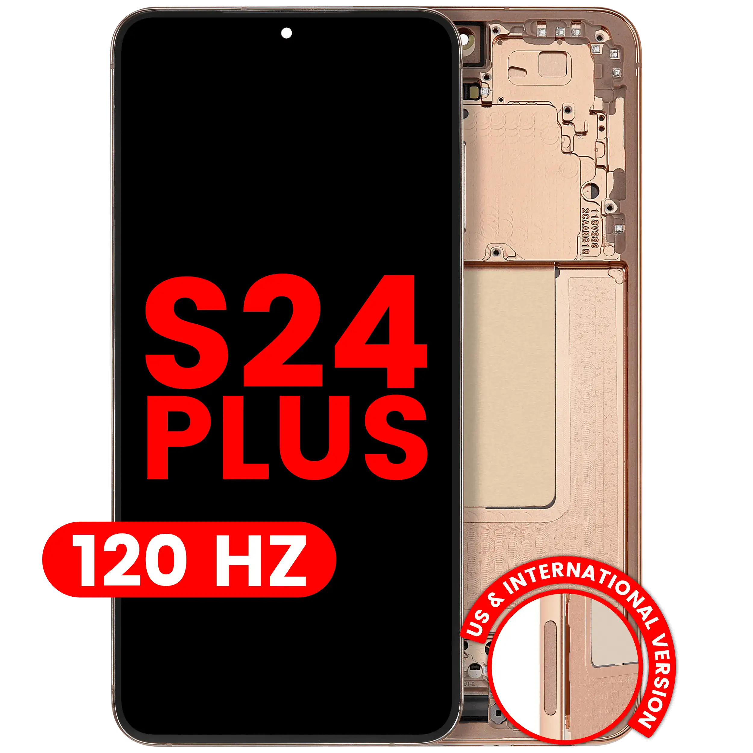 OLED Assembly With Frame For Samsung Galaxy S24 Plus 5G (US & International Version) (Aftermarket Plus) (120Hz) (Sandstone Orange)