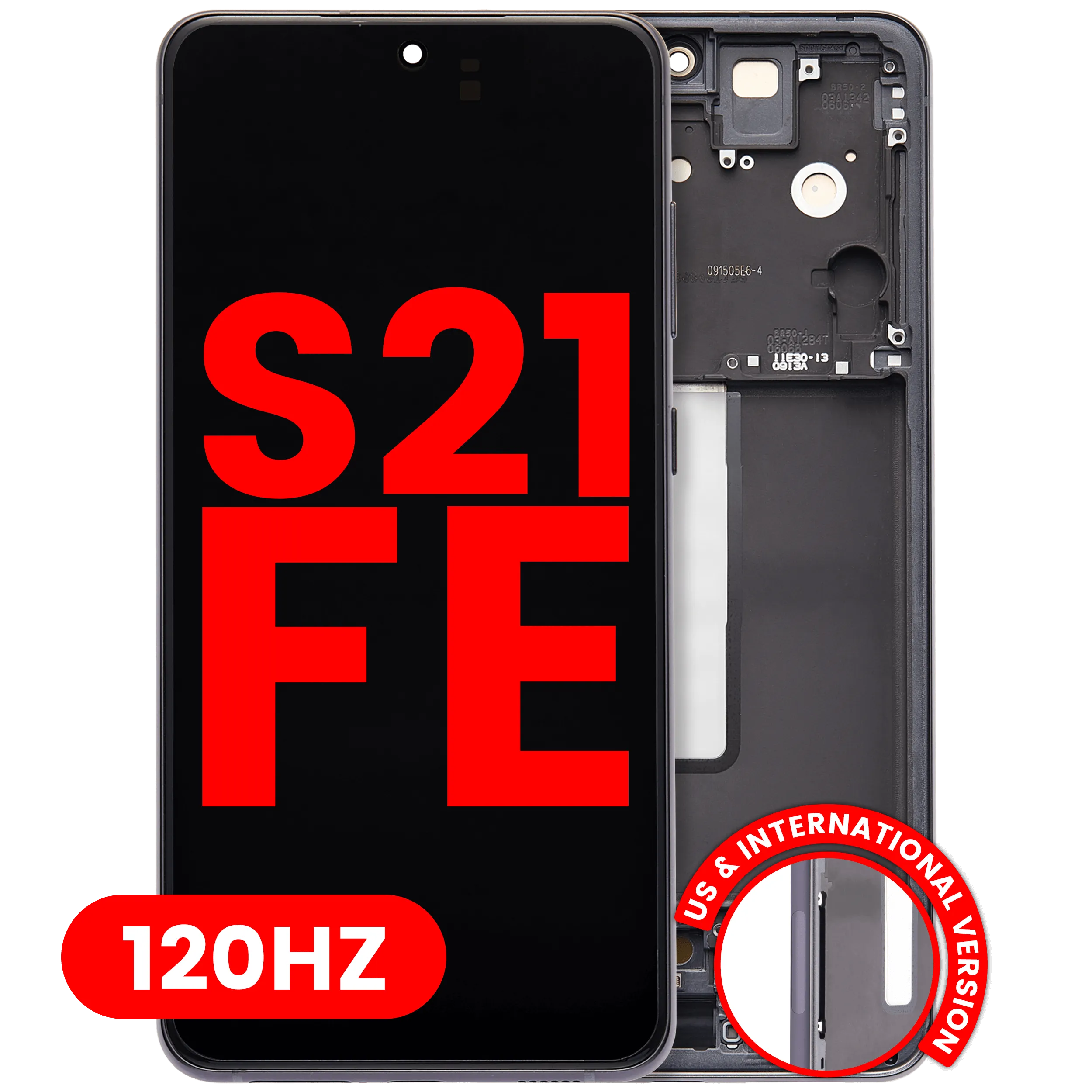 OLED Assembly With Frame For Samsung Galaxy S21 FE 5G (US & International Version) (Aftermarket Plus) (120Hz) (Graphite)
