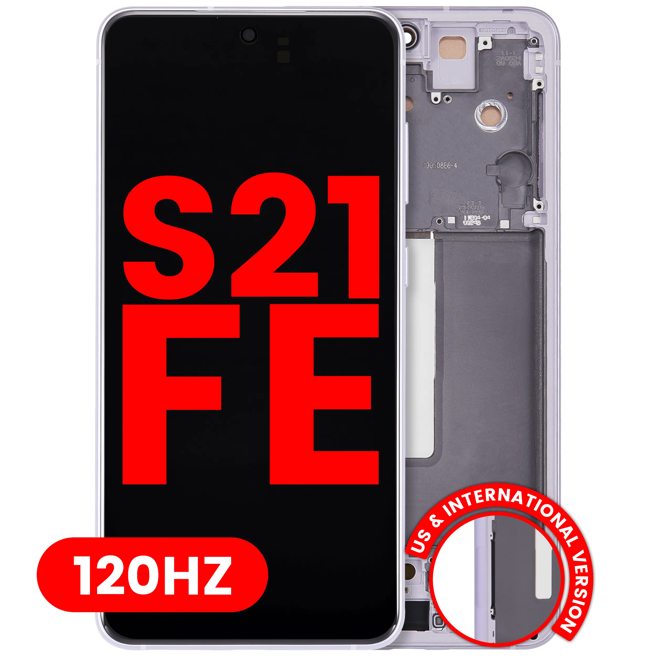 OLED Assembly With Frame For Samsung Galaxy S21 FE 5G (US & International Version) (Aftermarket Plus) (120Hz) (Lavender)