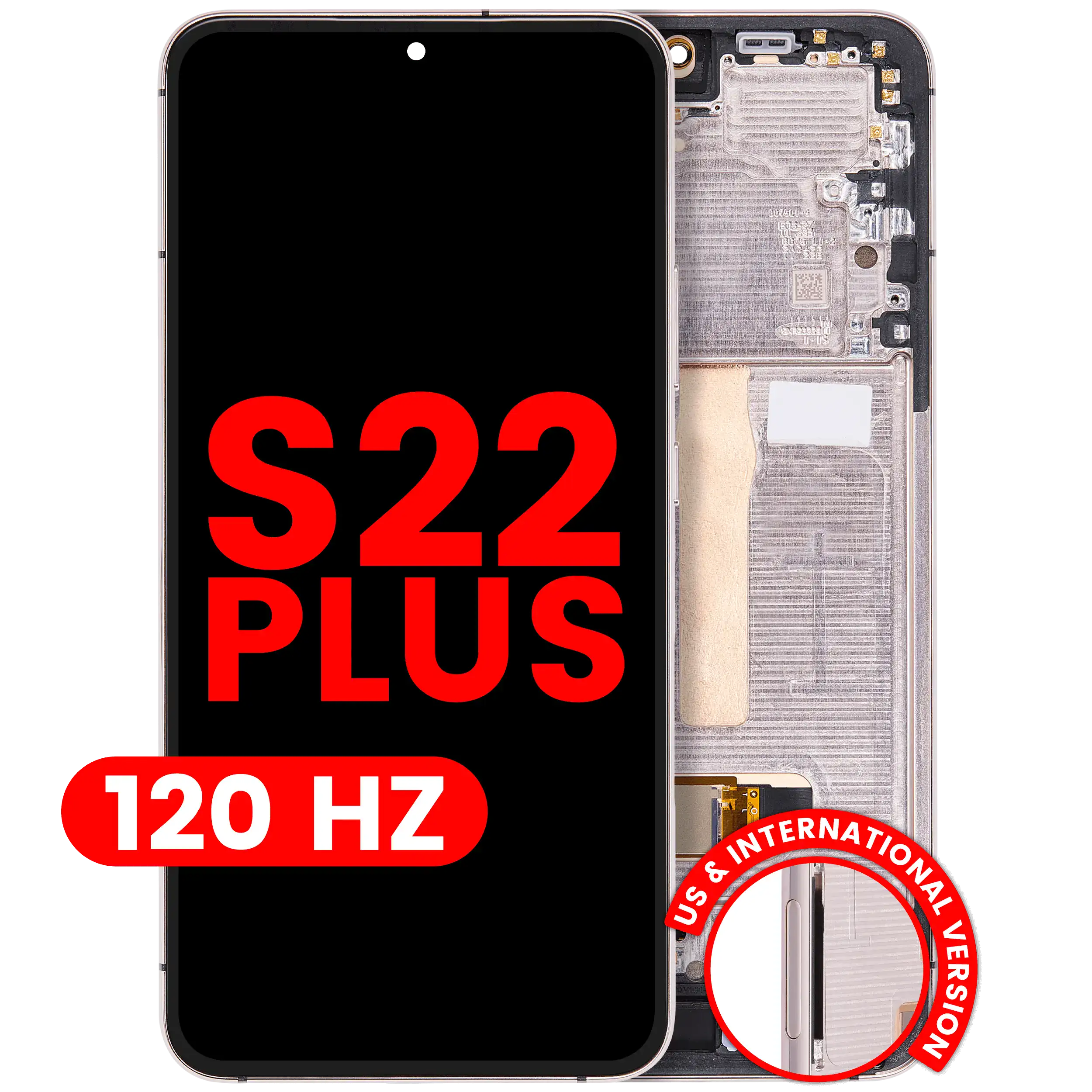 OLED Assembly With Frame For Samsung Galaxy S22 Plus 5G (US & International Version) (Aftermarket Plus) (120Hz) (Pink Gold / Violet)