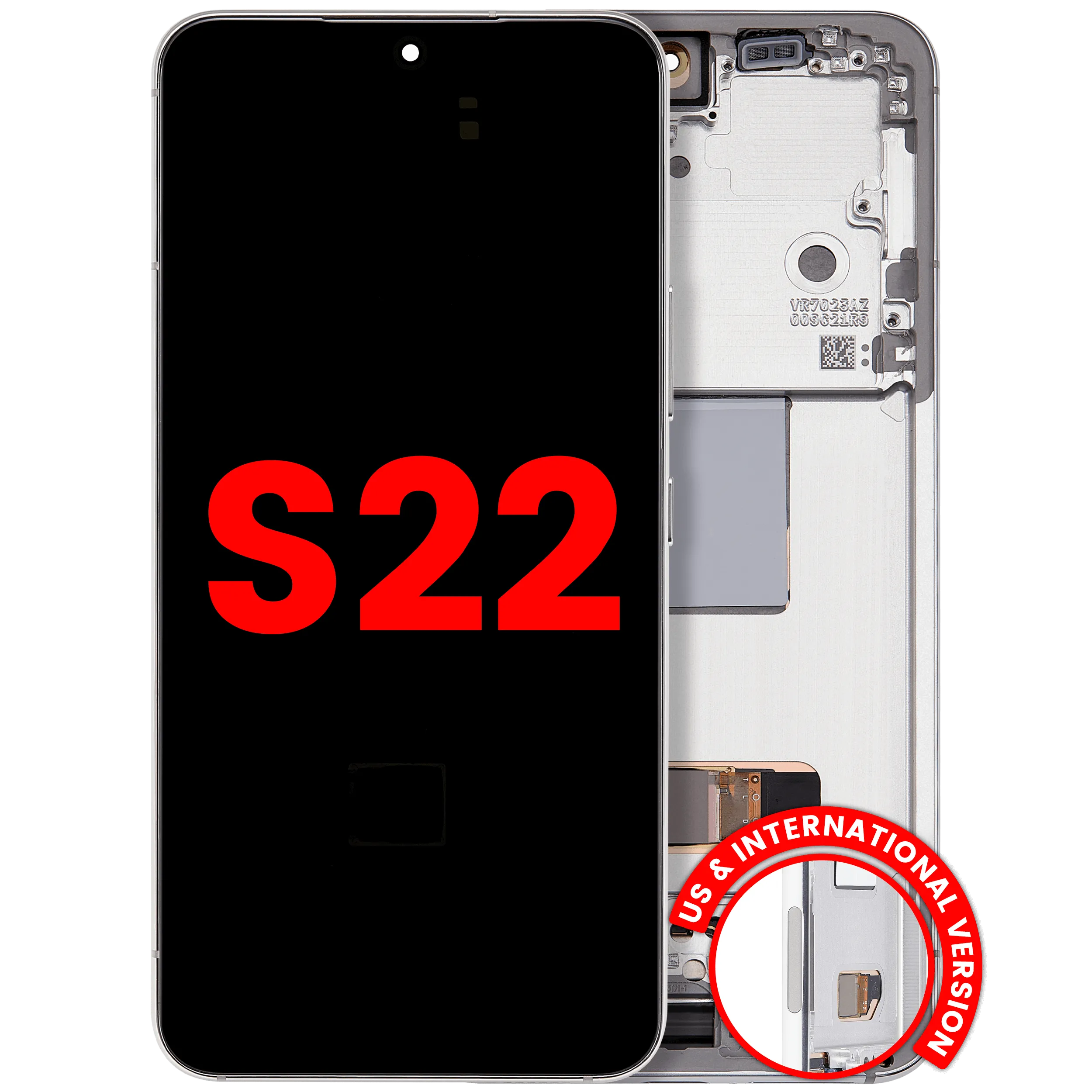 OLED Assembly With Frame For Samsung Galaxy S22 5G (US & International) (Aftermarket Plus) (White)