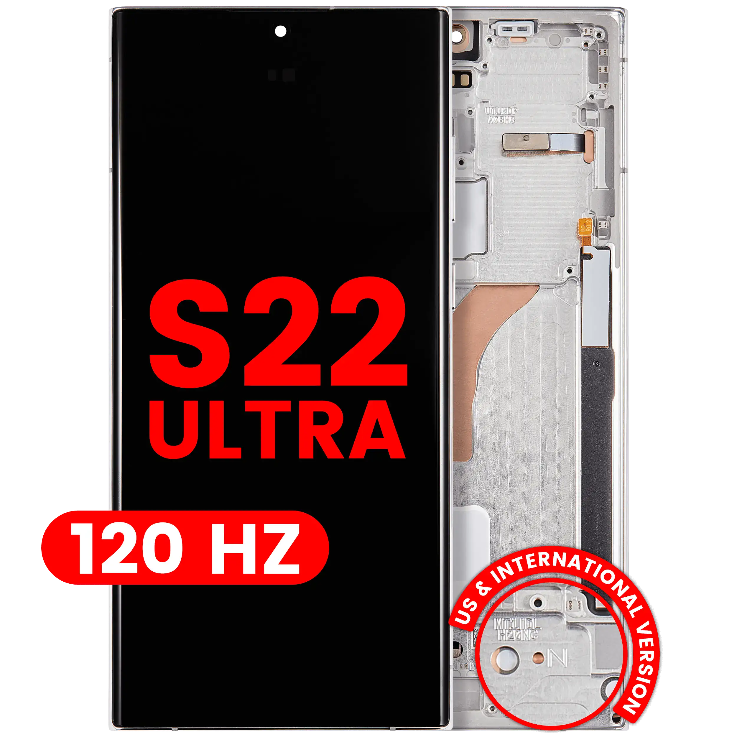 OLED Assembly With Frame For Samsung Galaxy S22 Ultra 5G (US & International Version) (Aftermarket Plus) (120Hz) (Phantom White)