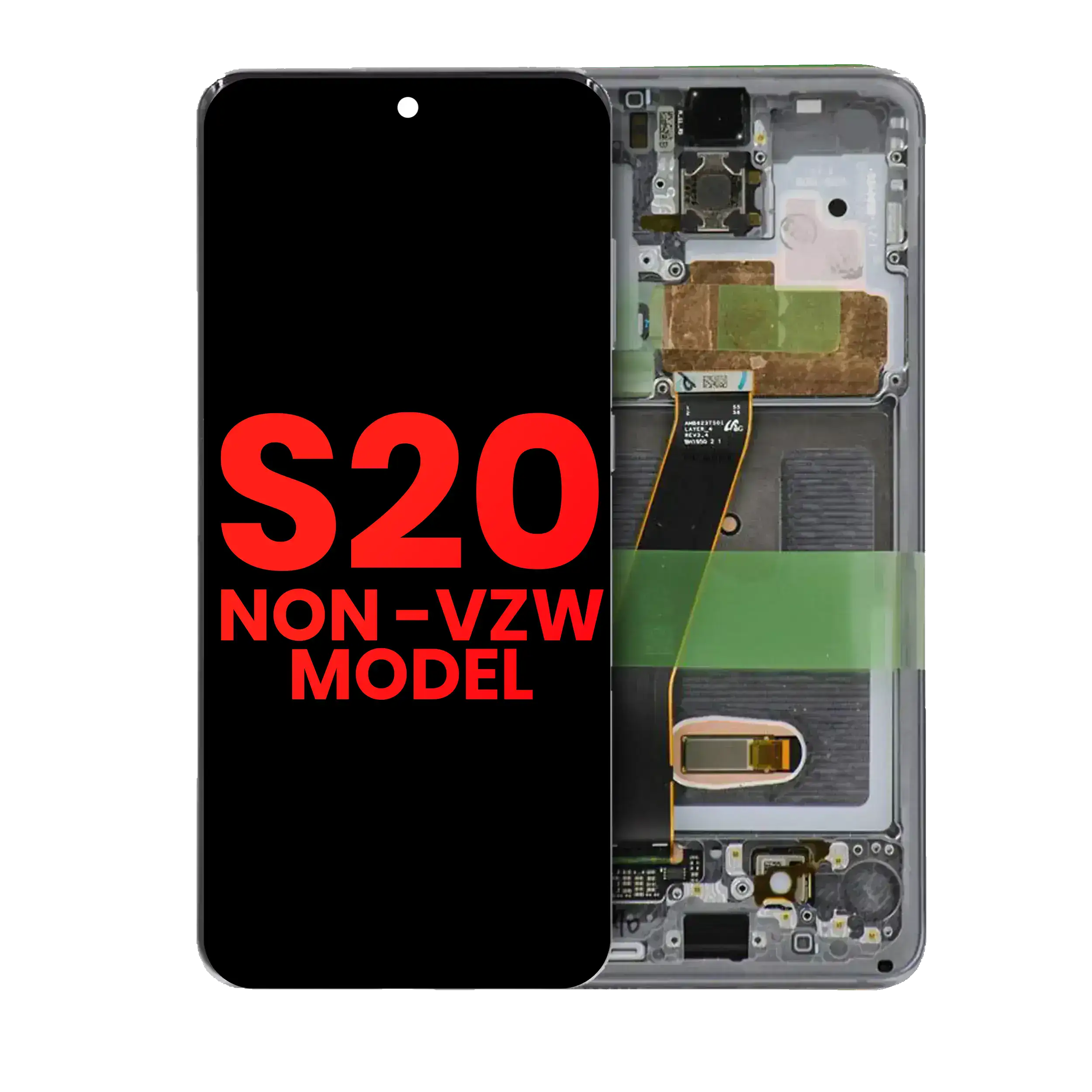 OLED Assembly With Frame For Samsung Galaxy S20 5G (Non-Verizon 5G UW Frame) (Aftermarket Plus) (Cosmic Gray)