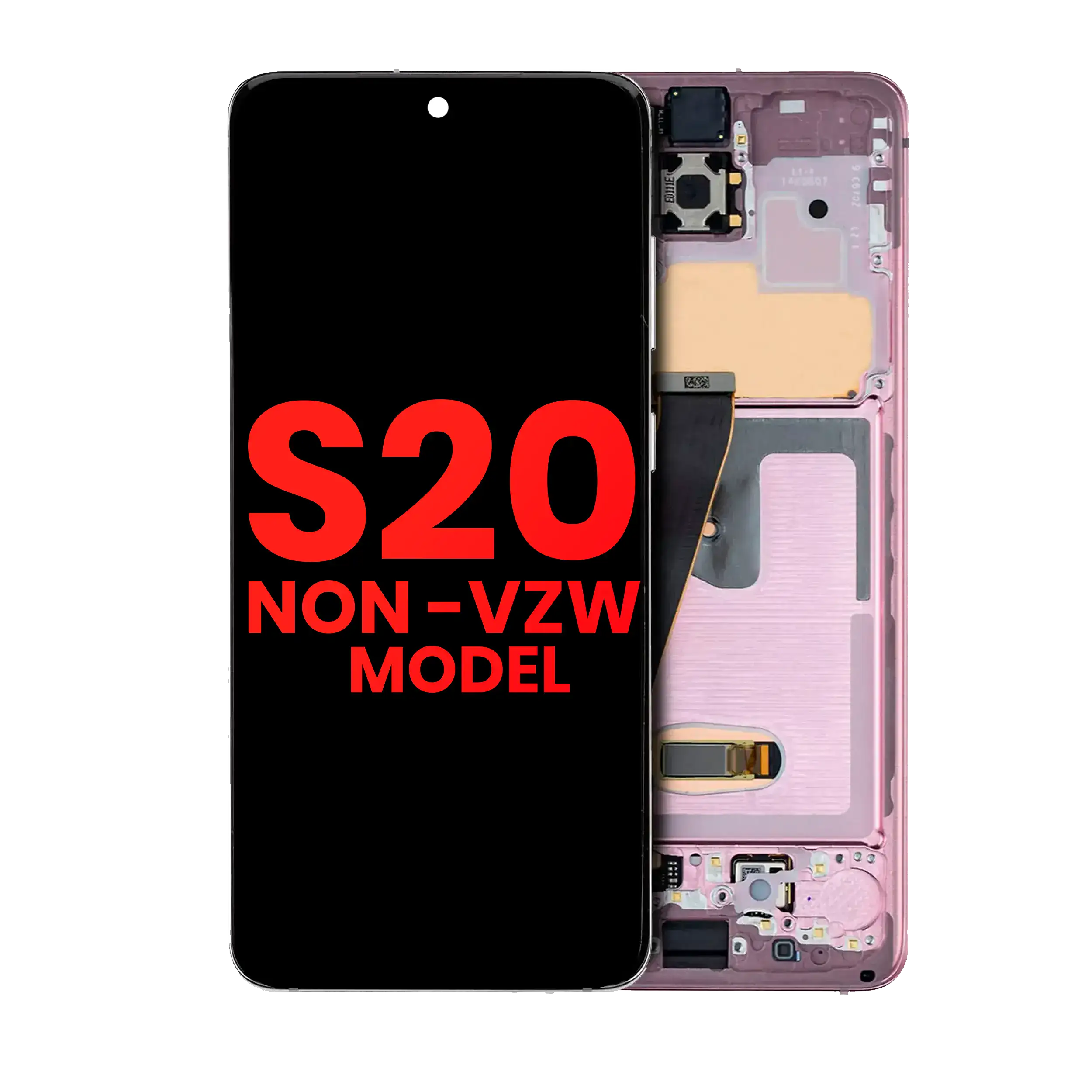 OLED Assembly With Frame For Samsung Galaxy S20 5G (Non-Verizon 5G UW Frame) (Aftermarket Plus) (Cloud Pink)