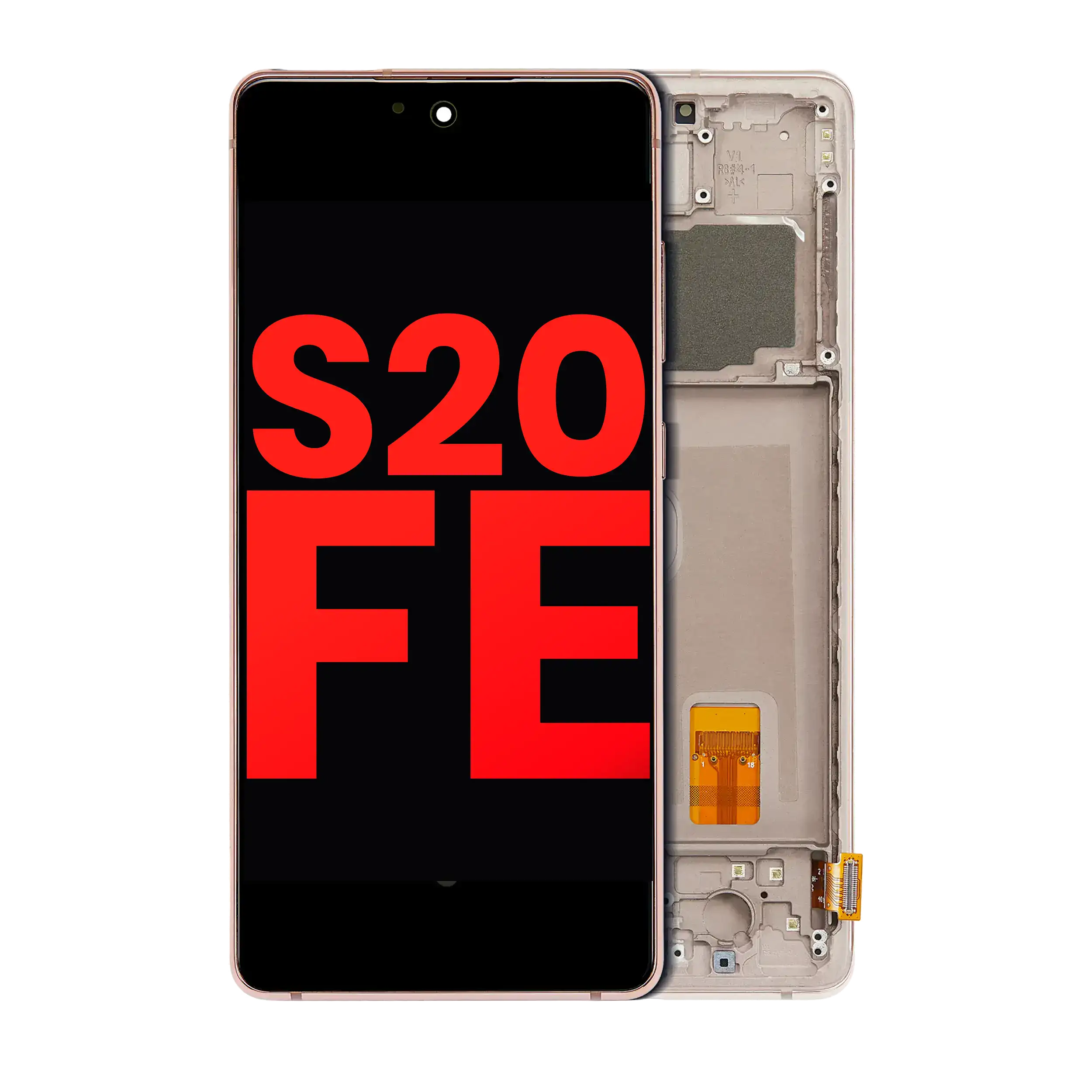 OLED Assembly With Frame For Samsung Galaxy S20 FE 4G / 5G (Aftermarket Plus) (Cloud Orange)