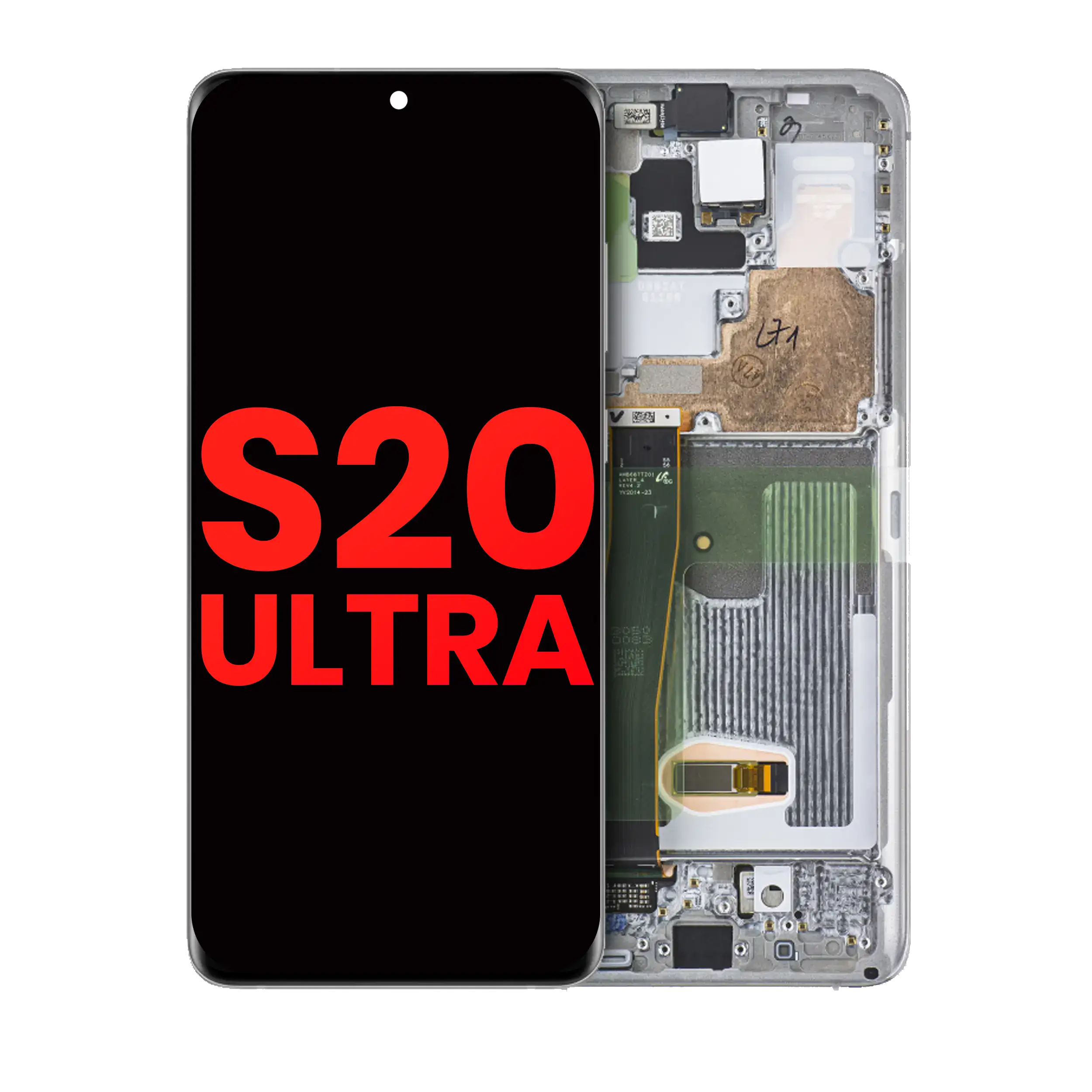 OLED Assembly With Frame For Samsung Galaxy S20 Ultra 5G (Aftermarket Plus) (Cloud White)