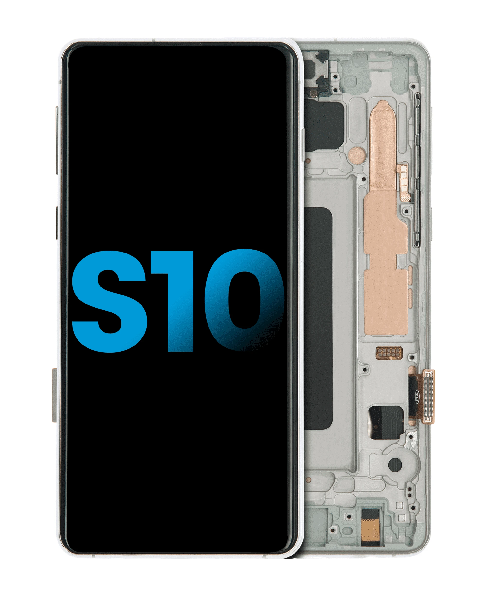 LCD Assembly With Frame (Without Fingerprint Sensor) For Samsung Galaxy S10 (Aftermarket Plus: TFT) (Prism White)