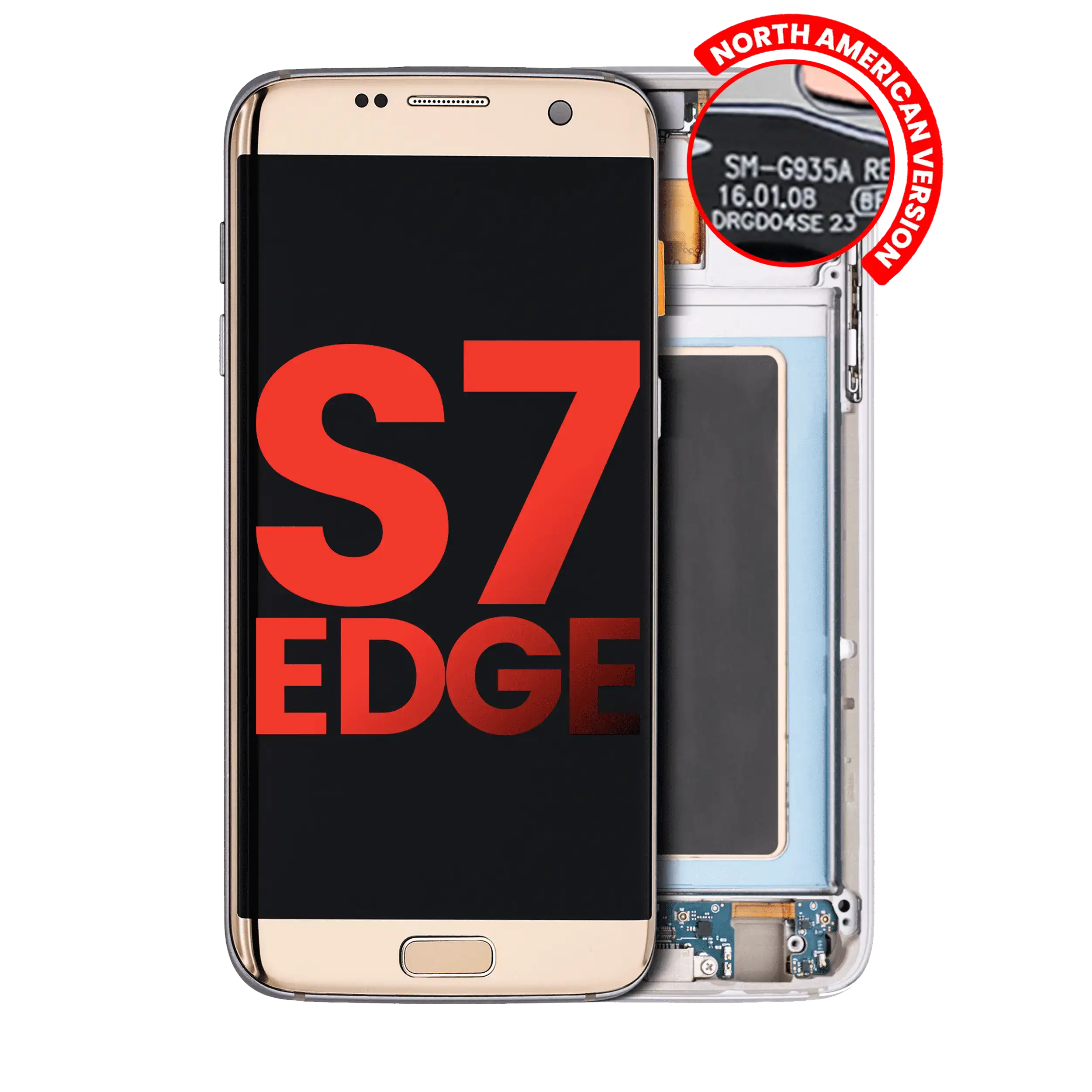 OLED Assembly With Frame For Samsung Galaxy S7 Edge G935A (North American Version) (Aftermarket Plus) (Gold Platinum)