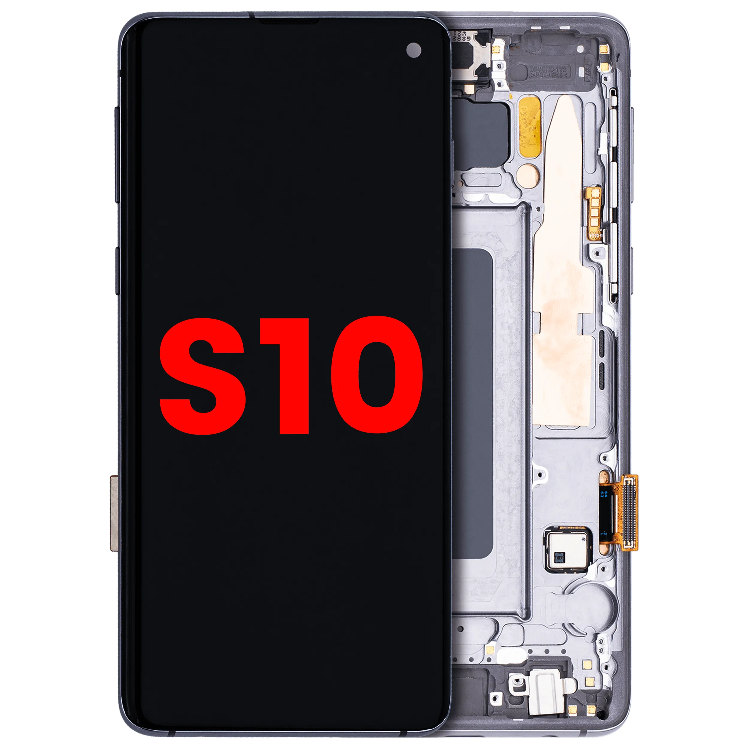 OLED Assembly With Frame For Samsung Galaxy S10 (Aftermarket Plus) (Prism / Ceramic Black)