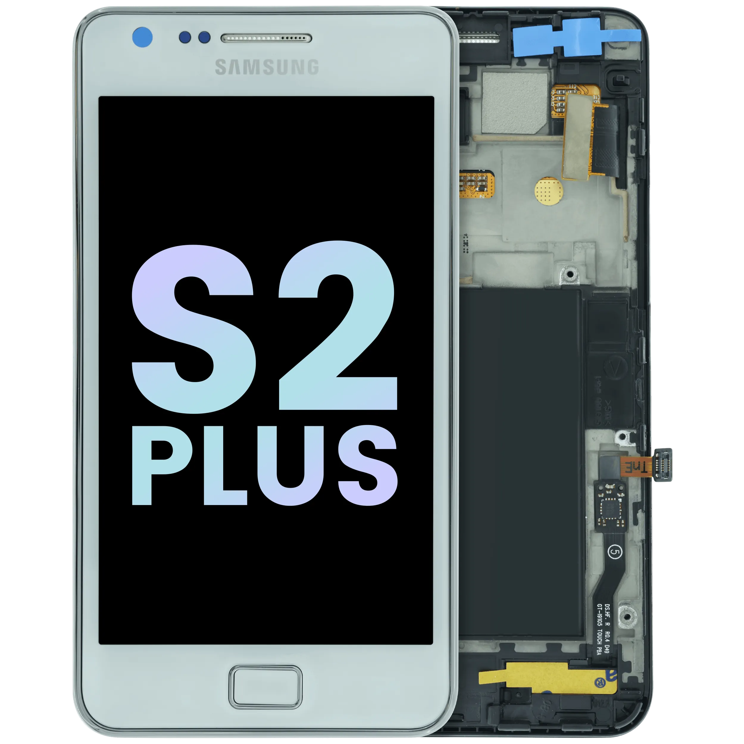 LCD Assembly With Frame For Samsung Galaxy S2 Plus (White)