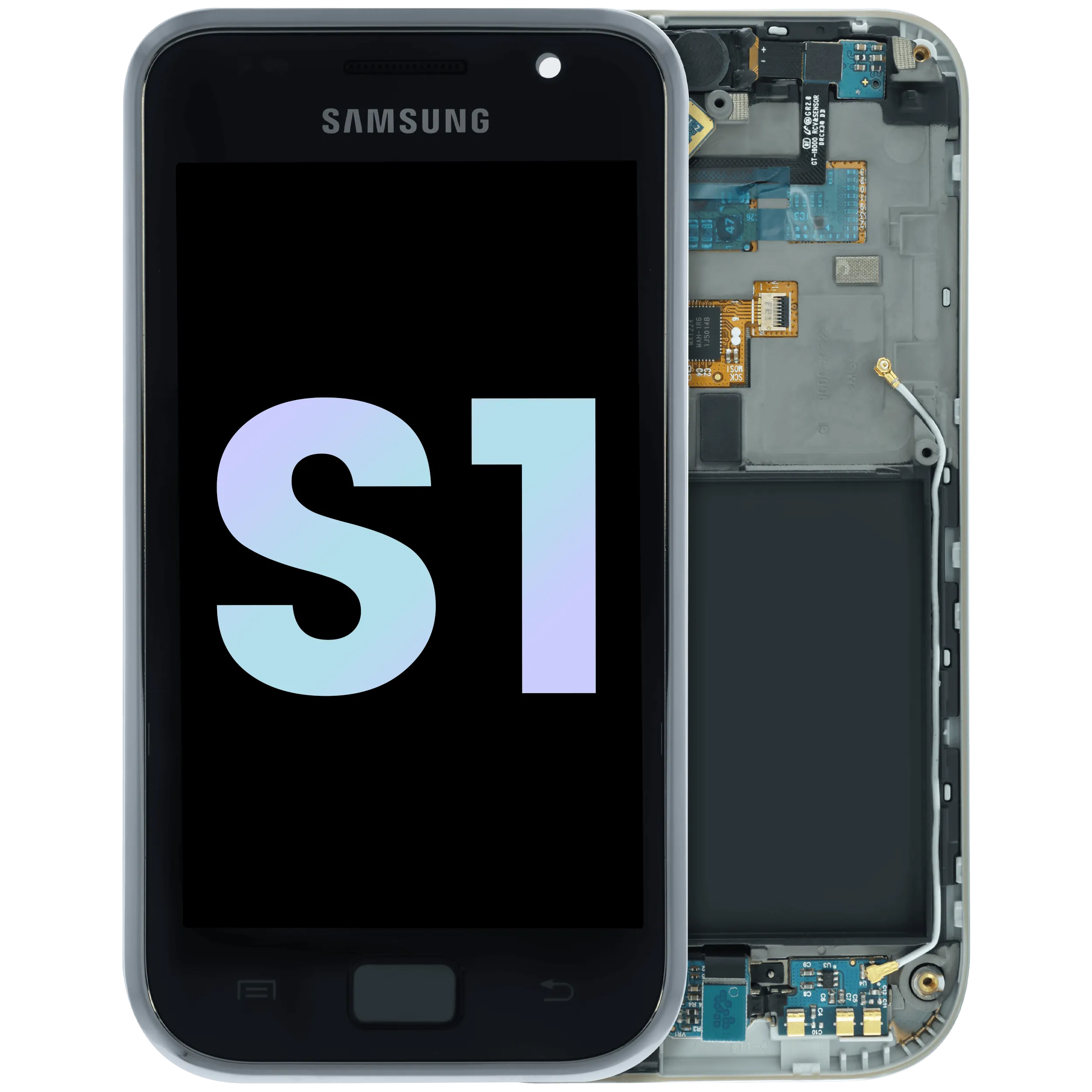 LCD Assembly With Frame For Samsung Galaxy S1 (White)