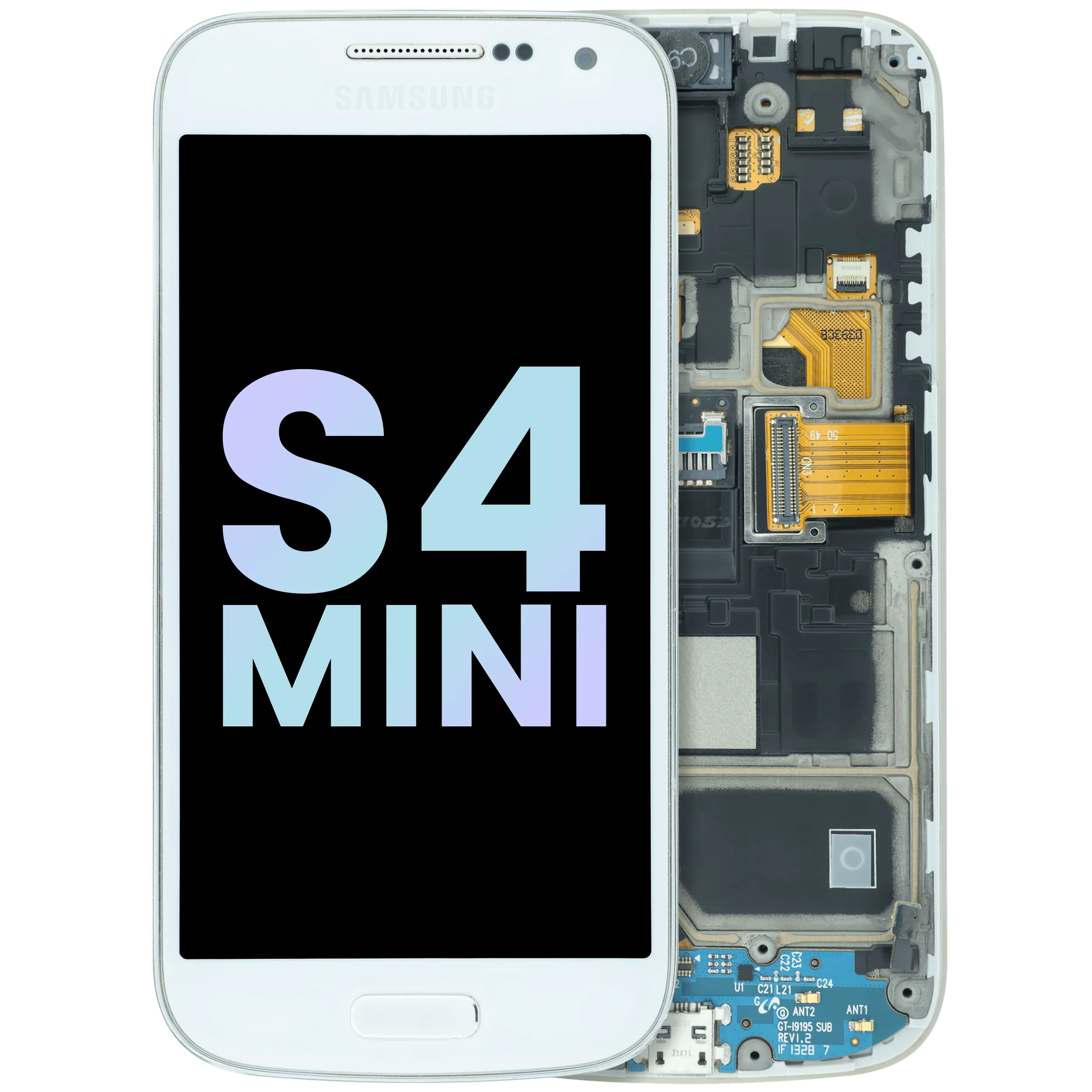 OLED Assembly With Frame For Samsung Galaxy S4 mini (White)