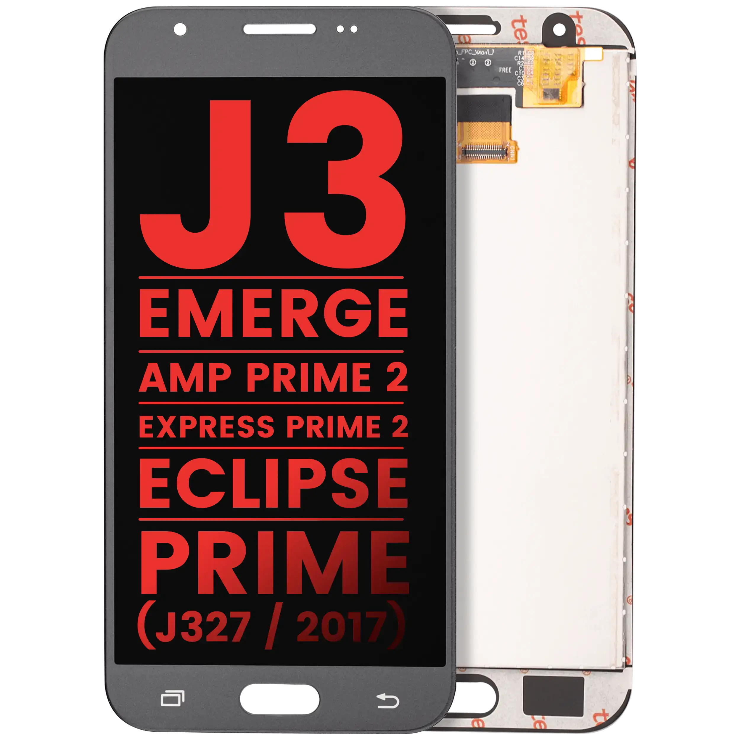 LCD Assembly Without Frame For Samsung Galaxy J3 / Emerge / Amp Prime 2 / Express Prime 2 / Eclipse / Prime (J327 / 2017) (Aftermarket Plus) (Silver / Gray)