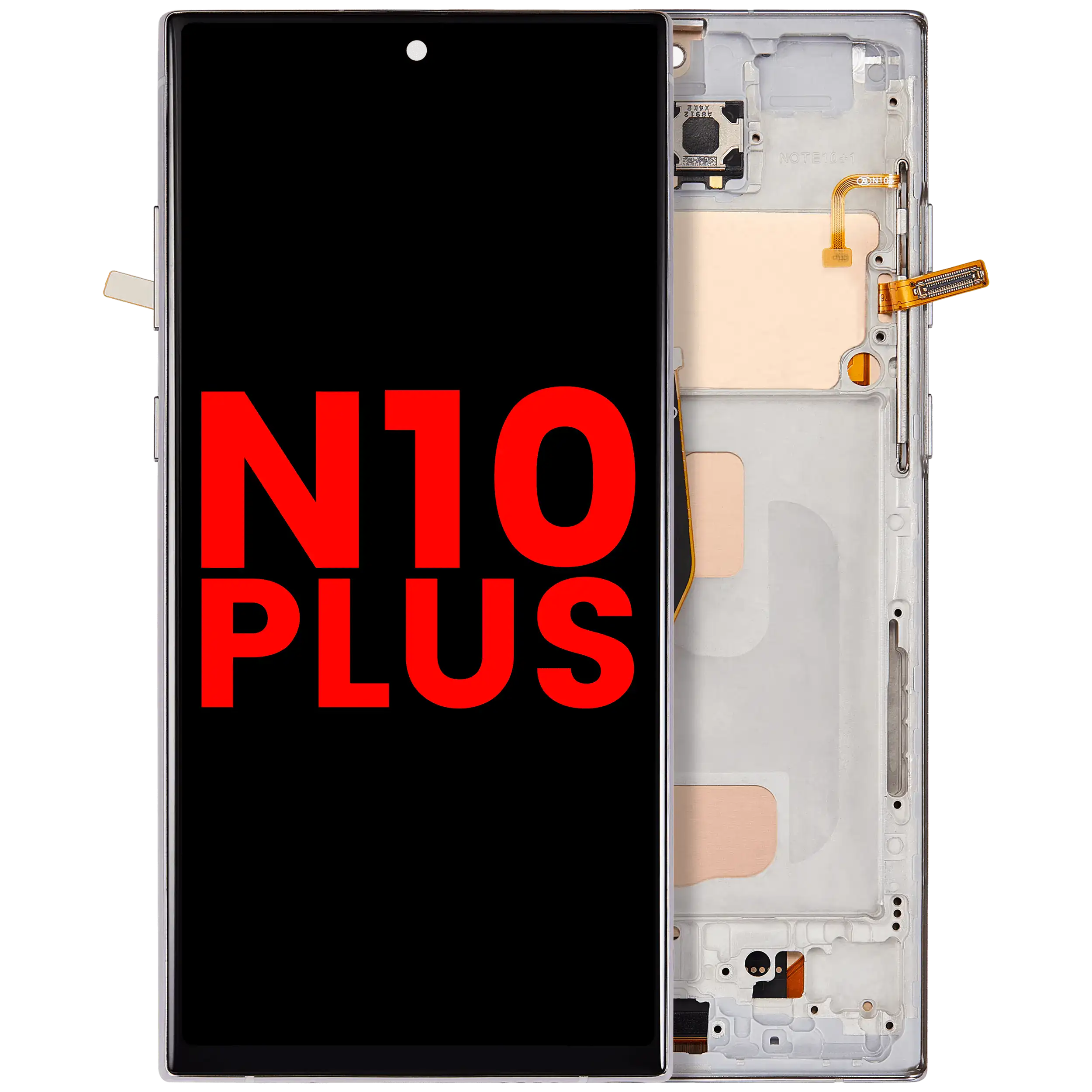 LCD Assembly With Frame (Without Fingerprint Sensor) For Samsung Galaxy Note 10 Plus (Aftermarket Plus: Incell) (Aura Glow / Silver)
