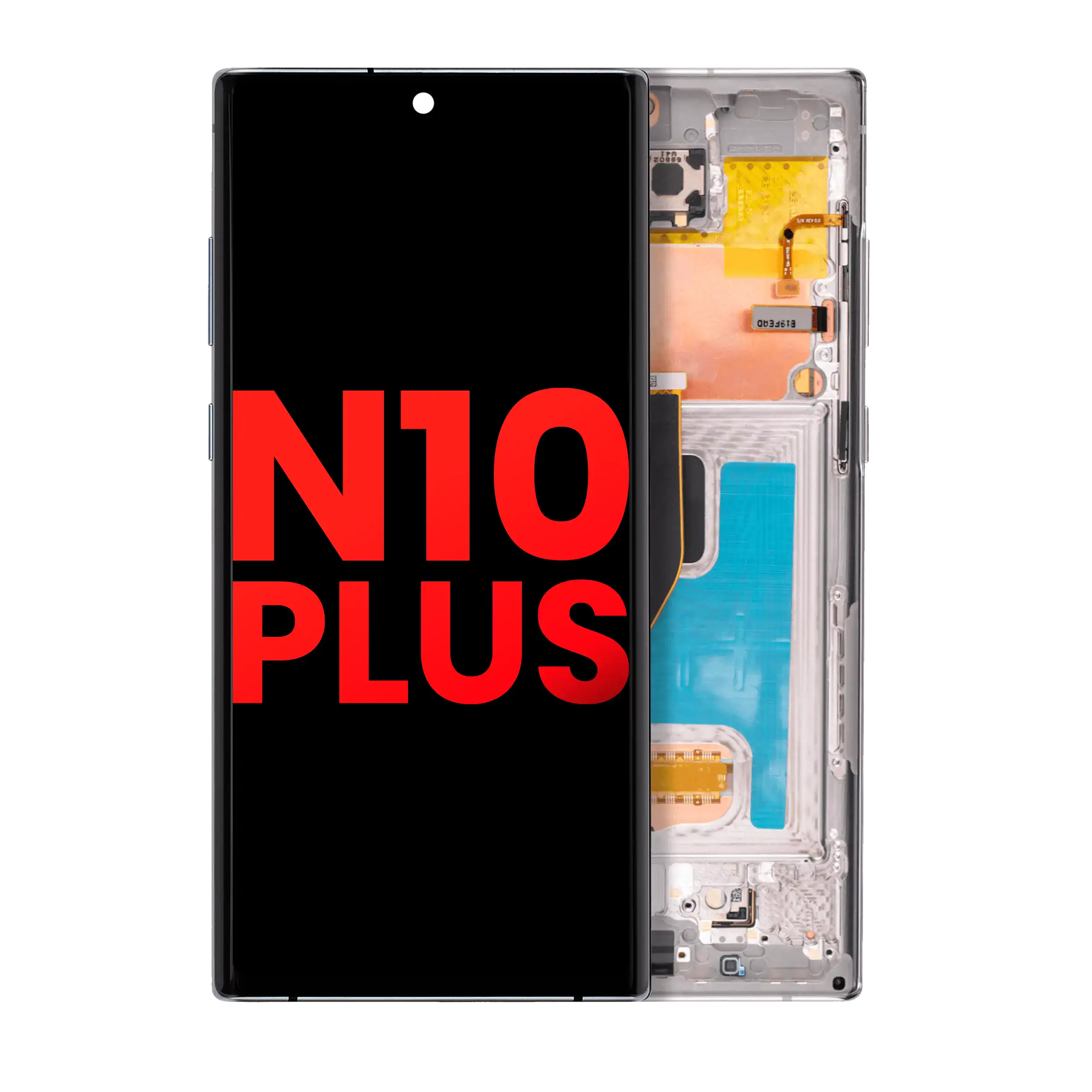 OLED Assembly With Frame For Samsung Galaxy Note 10 Plus / 5G (Aftermarket Plus) (Aura Glow / Silver)