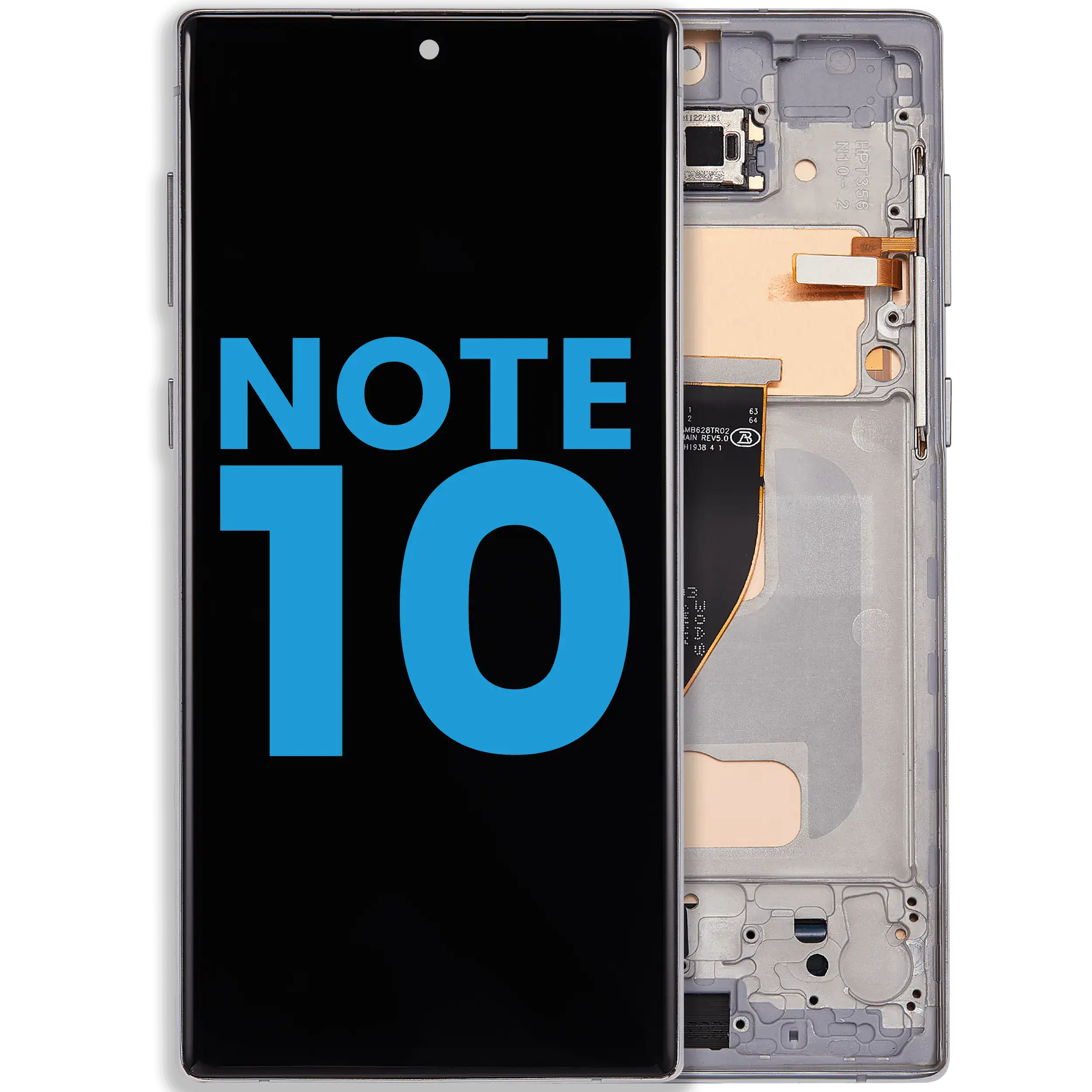 LCD Assembly With Frame (Without FingerPrint Sensor) For Samsung Galaxy Note 10 (US & International) (Aura Glow / Silver)