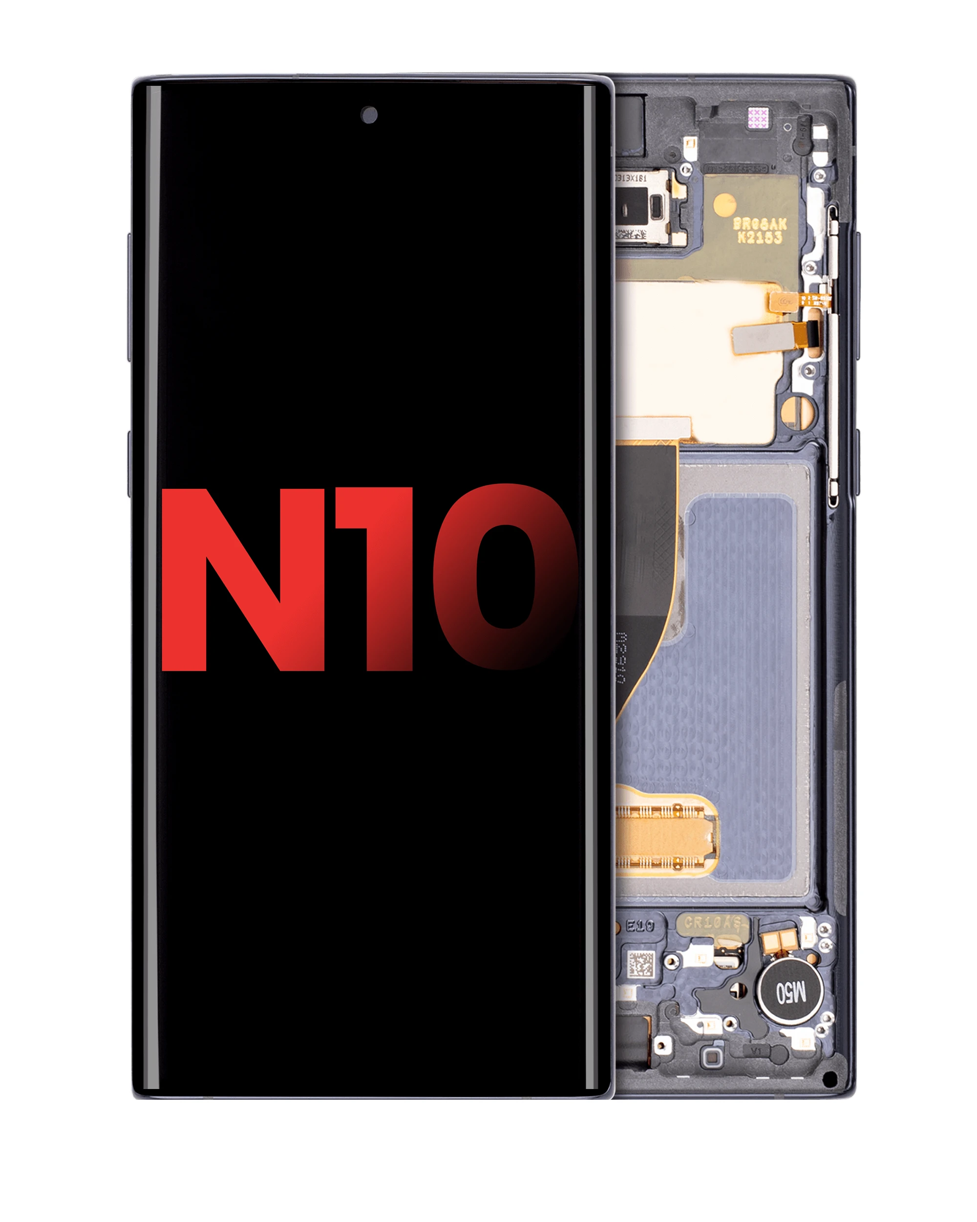 OLED Assembly With Frame For Samsung Galaxy Note 10 (Aftermarket Plus) (Aura Black)