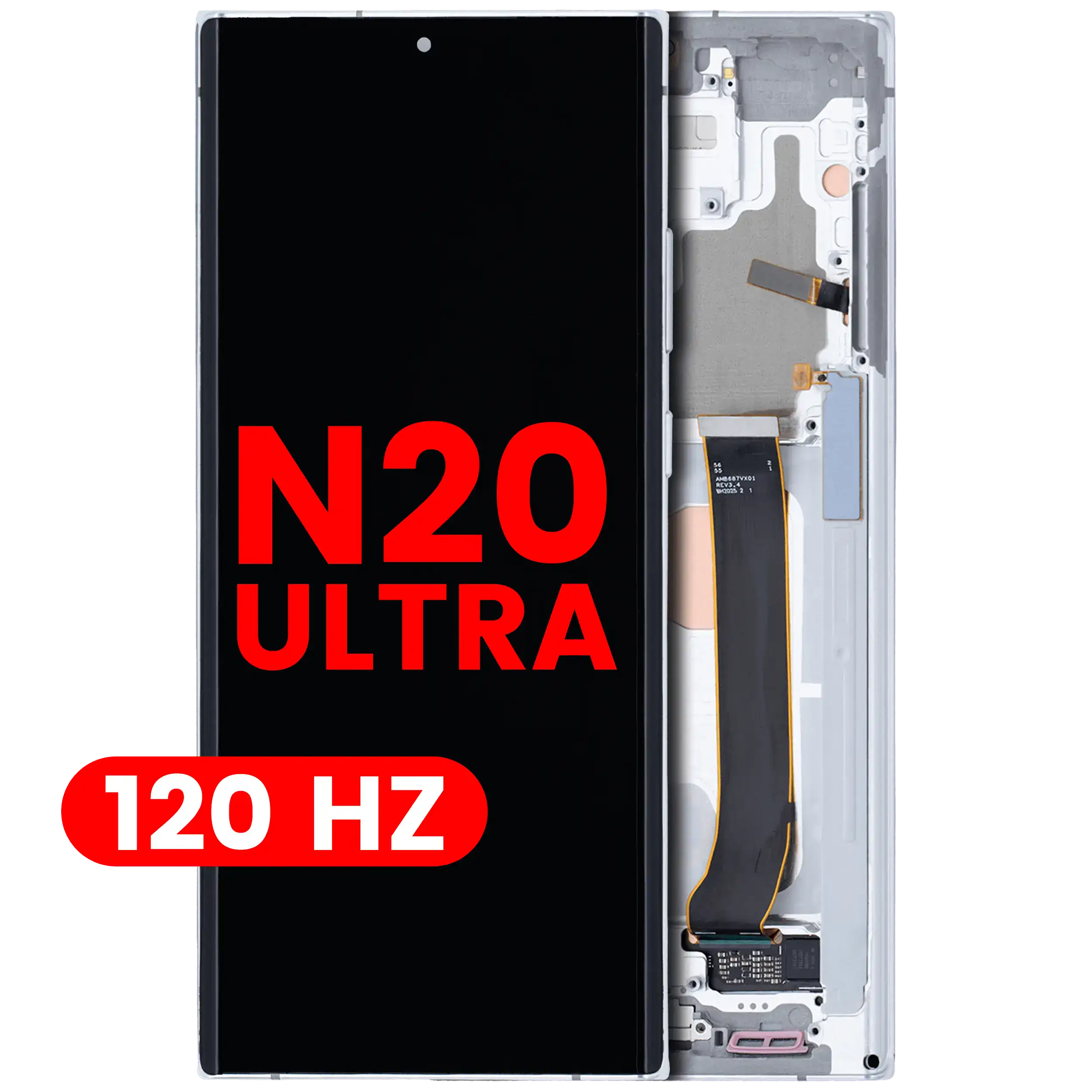OLED Assembly With Frame For Samsung Galaxy Note 20 Ultra 5G (Aftermarket Plus) (120Hz) (Mystic White)