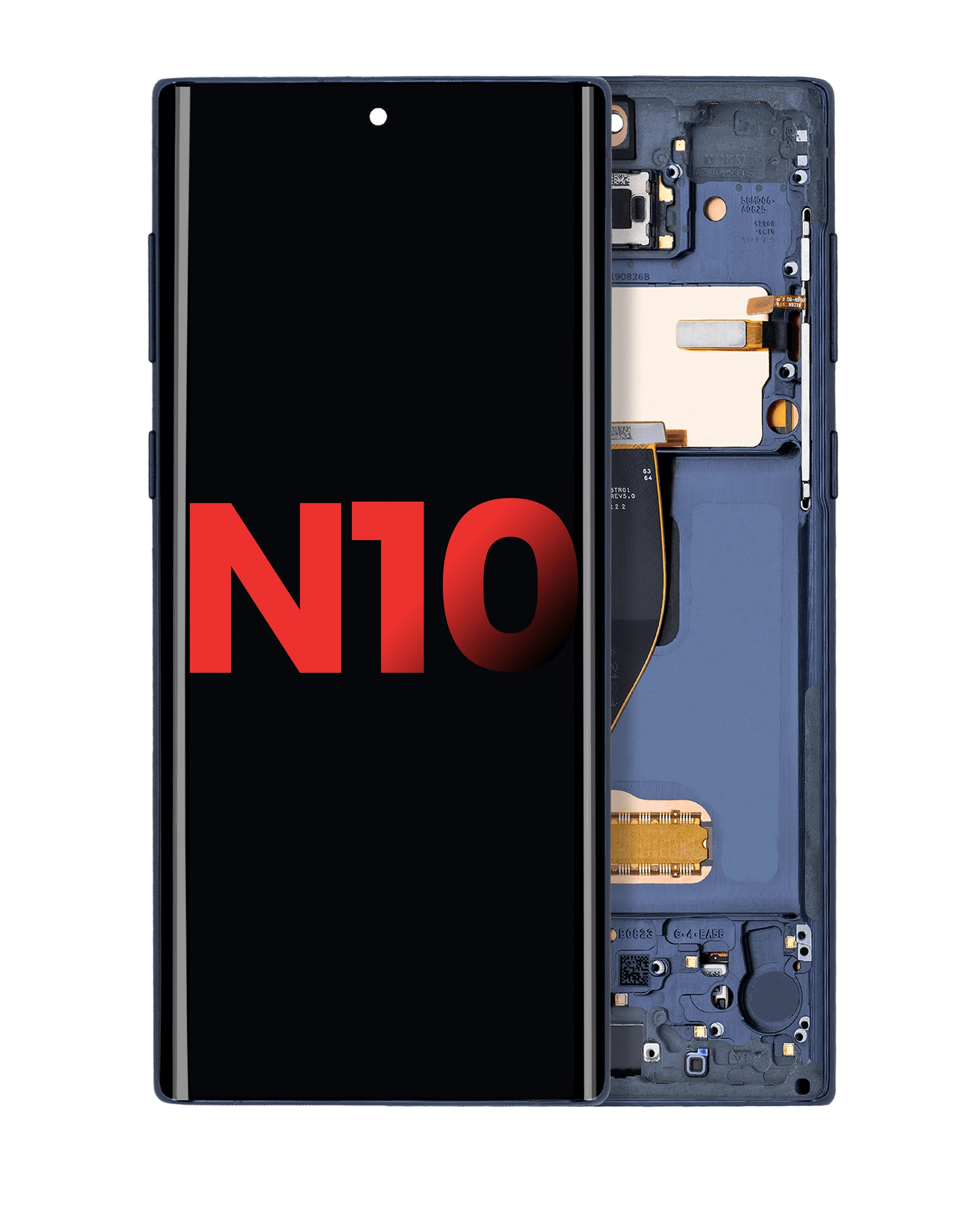 OLED Assembly With Frame For Samsung Galaxy Note 10 (Aftermarket Plus) (Aura Glow / Silver)