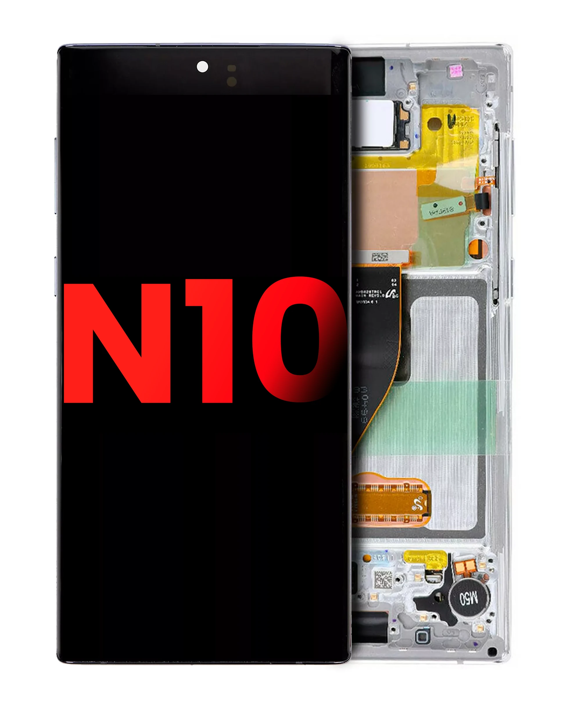 OLED Assembly With Frame For Samsung Galaxy Note 10 (Aftermarket Plus) (Aura White)